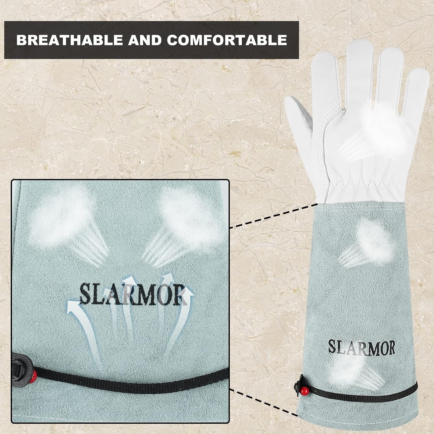 Thumbnail 4 de SLARMOR Gartenhandschuhe aus Leder mit Schutz