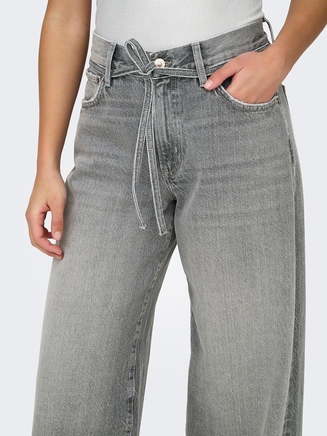 Detalle de ONLY ONLGIANNA Mid Waist Balloon Fit Jeans - pantaloni straight con girovita medio