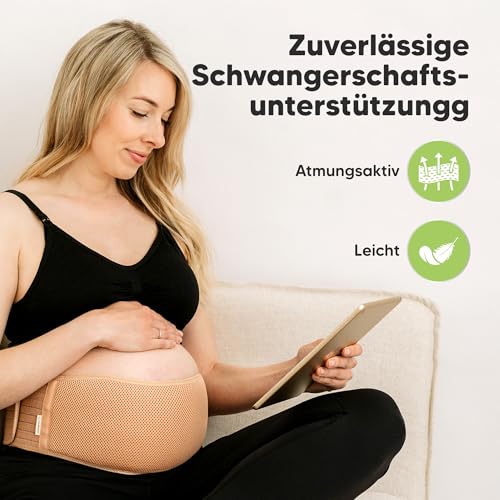 Detalle de KeaBabies Schwangerschaft Bauchband Classic Ivory, M/L – 360° Unterstützung