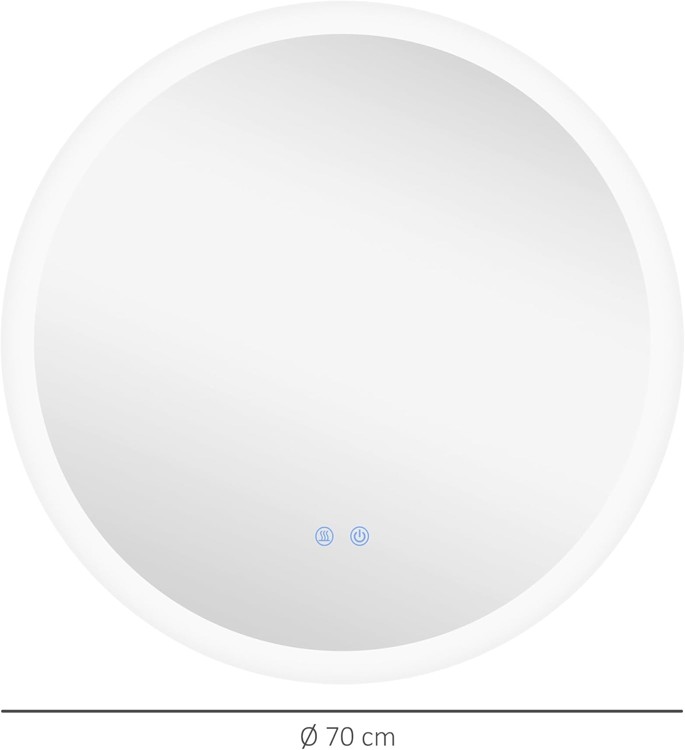 Thumbnail 6 de Kleankin Miroir Rond LED Ø70 cm pour Salle de Bain – anti-buée, éclairage réglable et mémoire