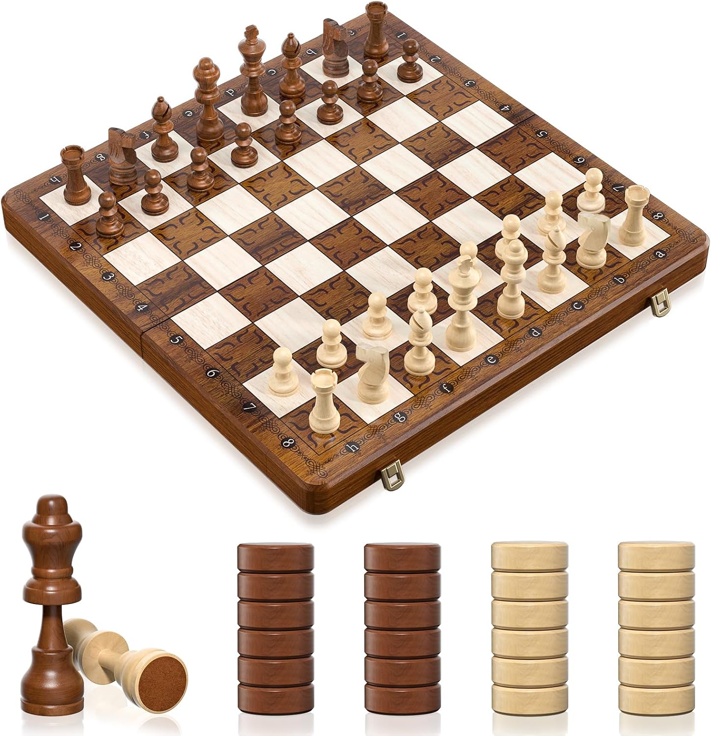 Detalle de Tumu 2 in 1 Chess Set 16 Inch