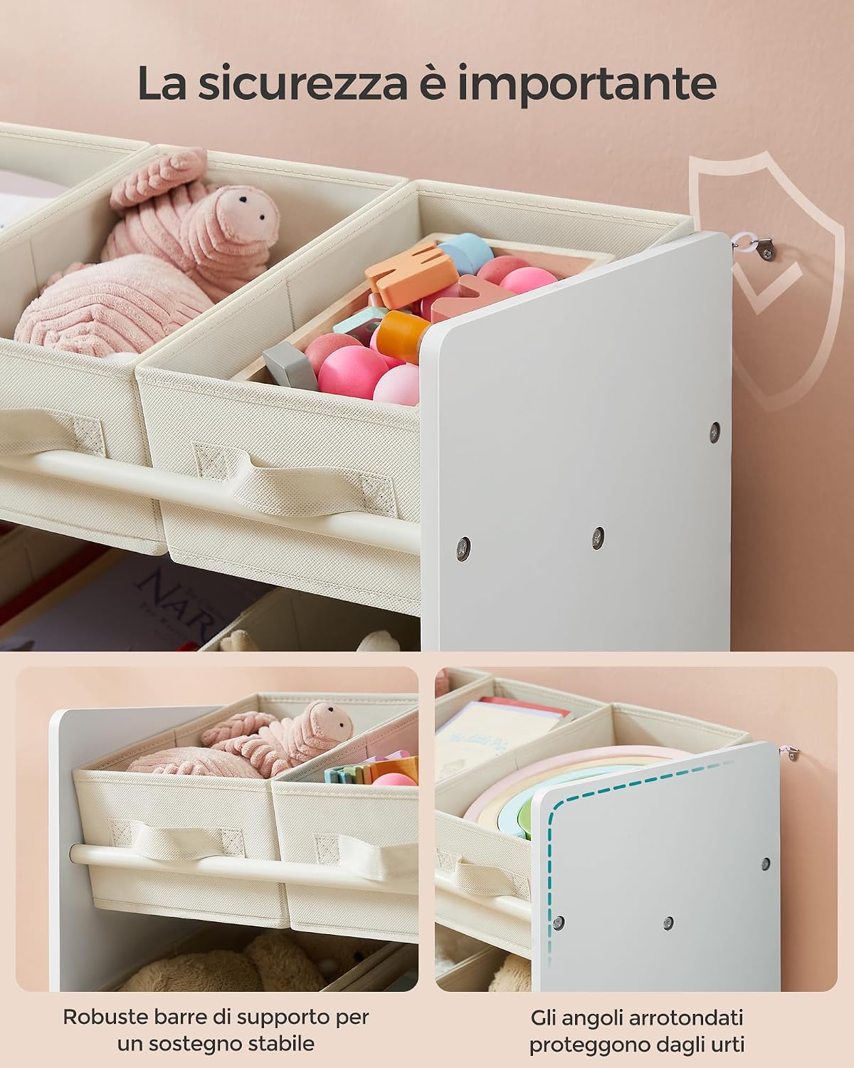 Detalle de SONGMICS scaffale bambini con 9 contenitori