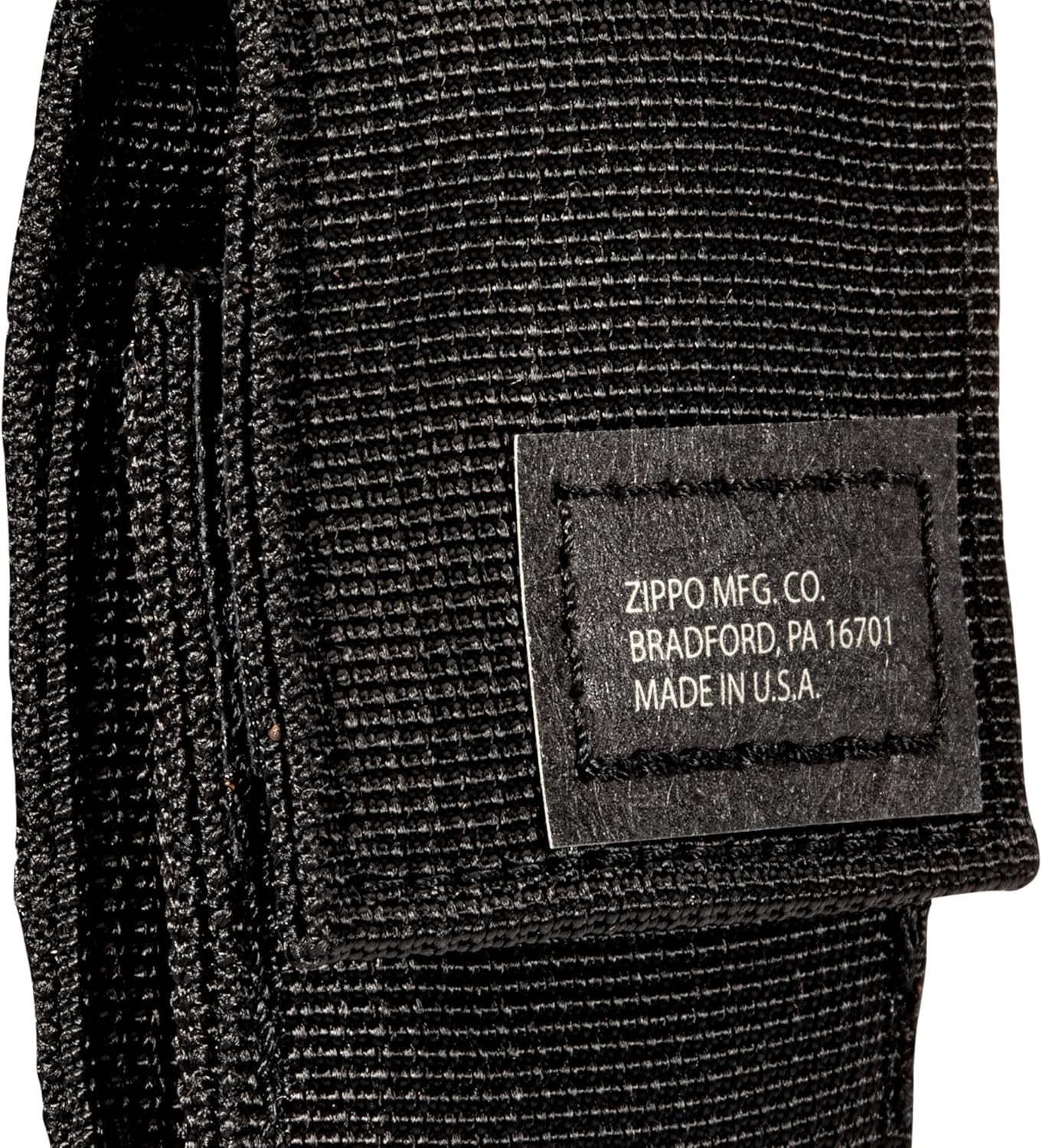 Detalle de Zippo Black Tactical Lighter Pouch – czarne nylonowe etui z zamkiem