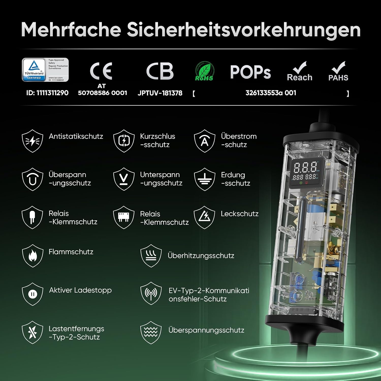 Thumbnail 4 de GONEO Mobile Wallbox 11kW 8M – Ladelösung für EVs mit IP66-Schutz und 30mA+6mA DC RCD