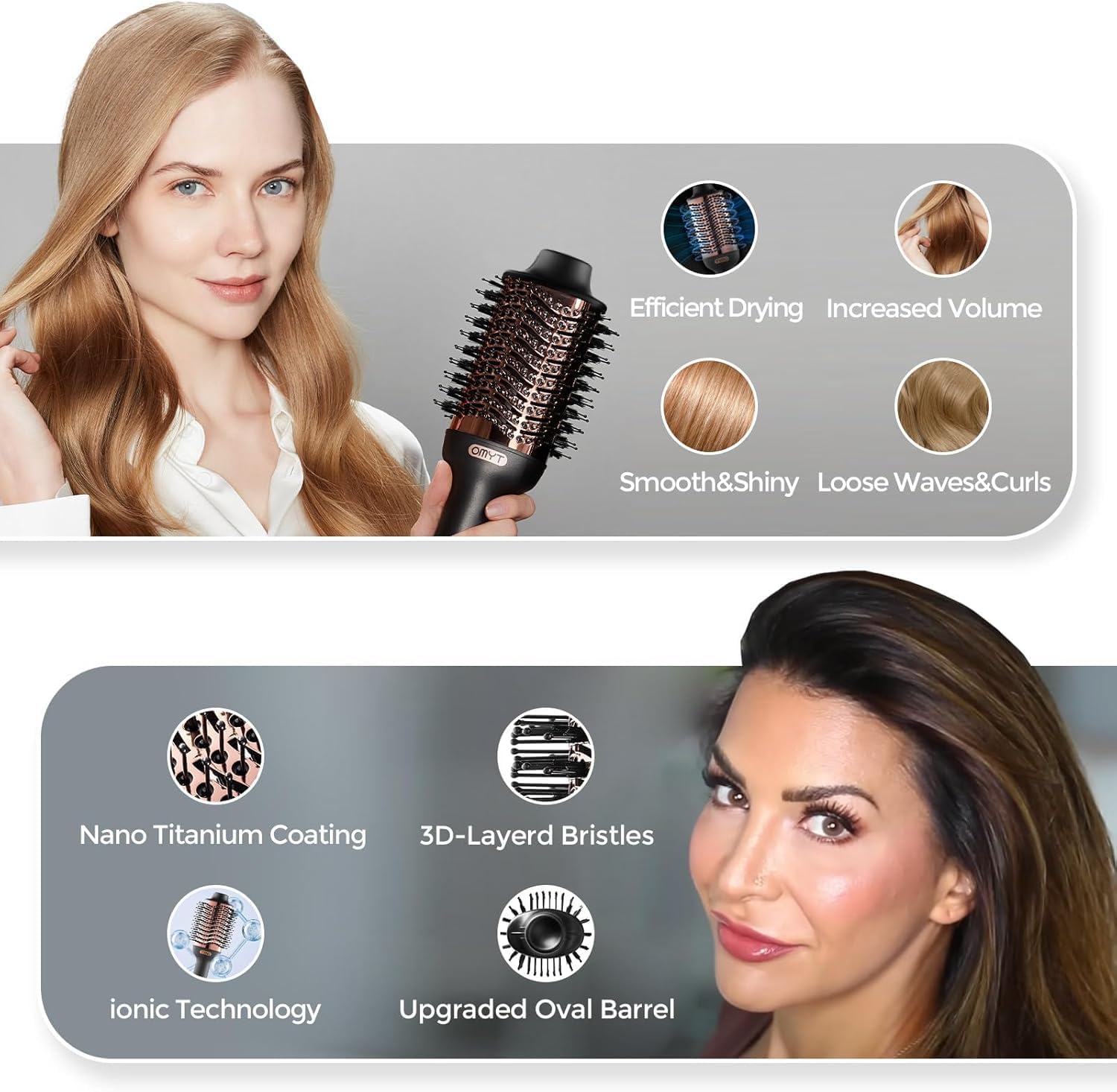 Thumbnail 6 de TYMO Hair Dryer Brush: 4-in-1 Ionic Styler with Oval Titanium Barrel