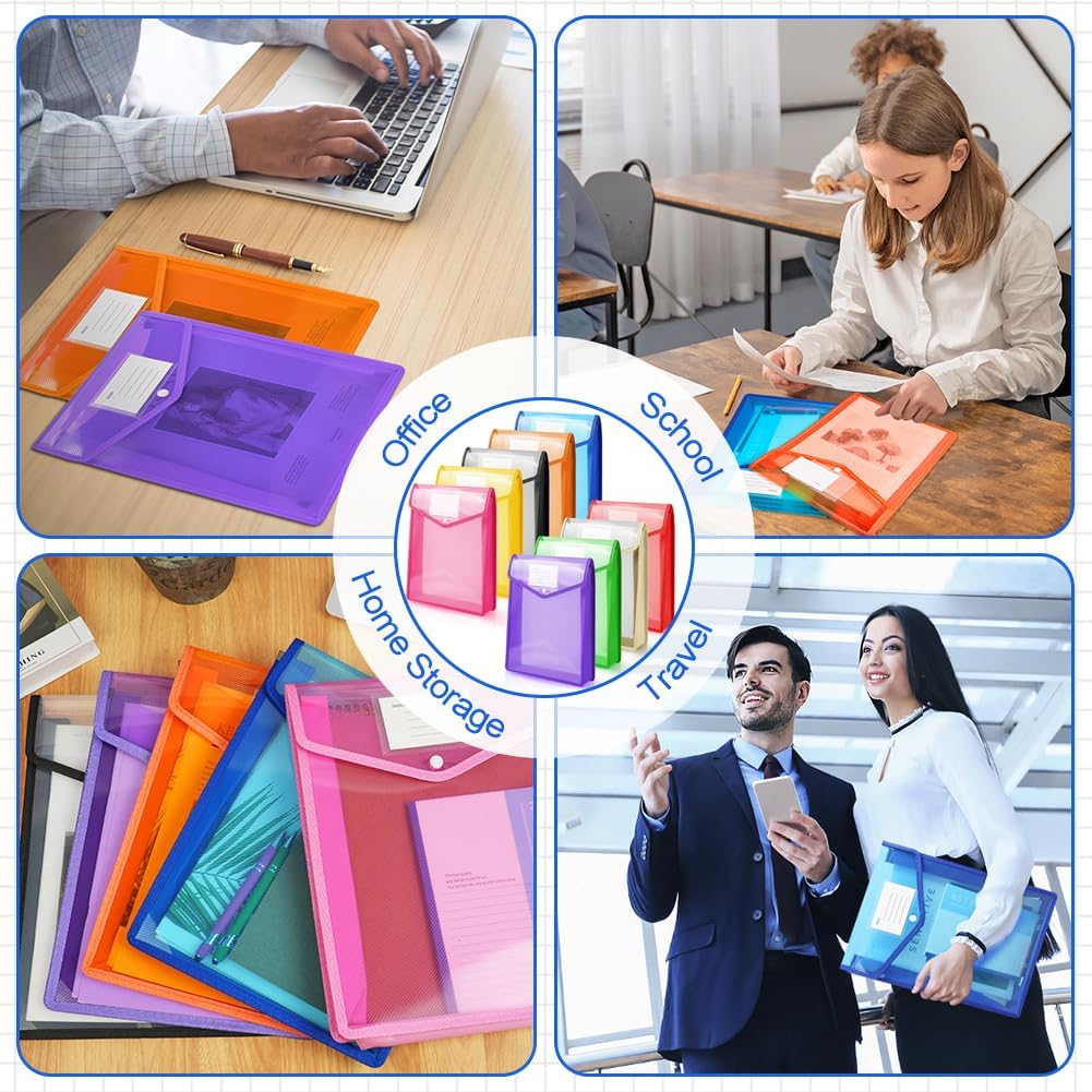 Detalle de Vicloon Busta Portadocumenti 5 Pezzi A5 – Cartelle in Plastica PP, 5 Colori, Impermeabili e Espandibili