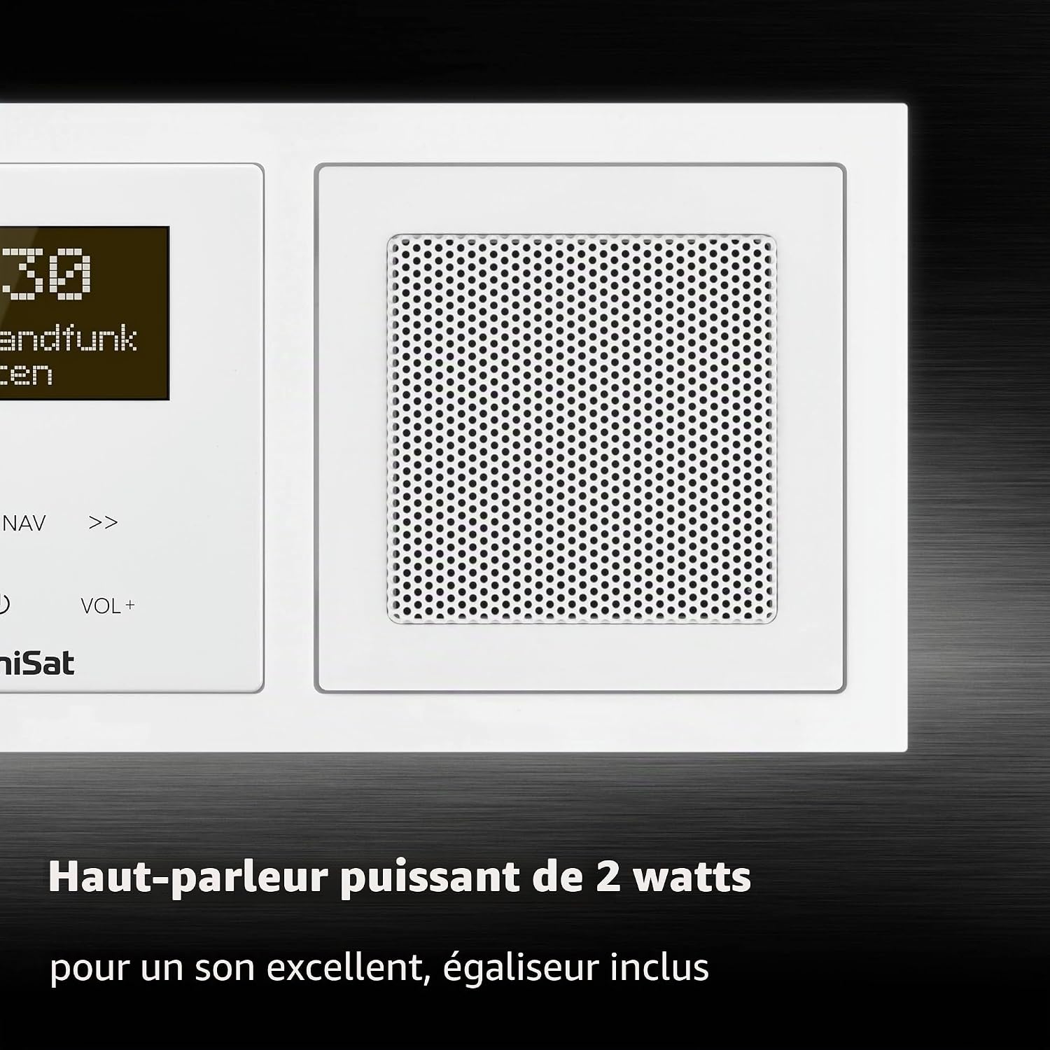 Detalle 2 de TechniSat DIGITRADIO UP 55 – Radio DAB+/FM encastrable, OLED dimmable et Bluetooth, 2 W – montage flexible et design blanc RAL 9016
