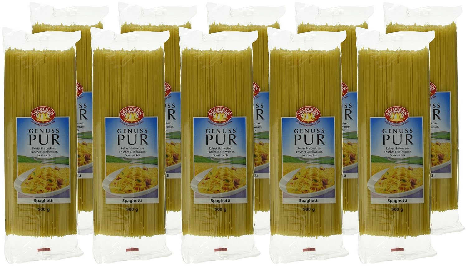 Detalle 1 de Genuss Pur Nudeln, 10er Pack (10 x 500 g) – vielseitige Pasta in praktischer Großpackung