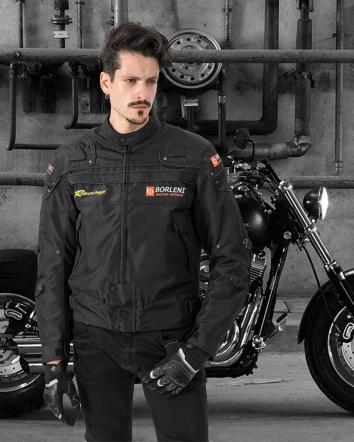 Thumbnail 1 de BORLENI Giacca da moto uomo tutte le stagioni con protezioni CE e gilet termico removibile