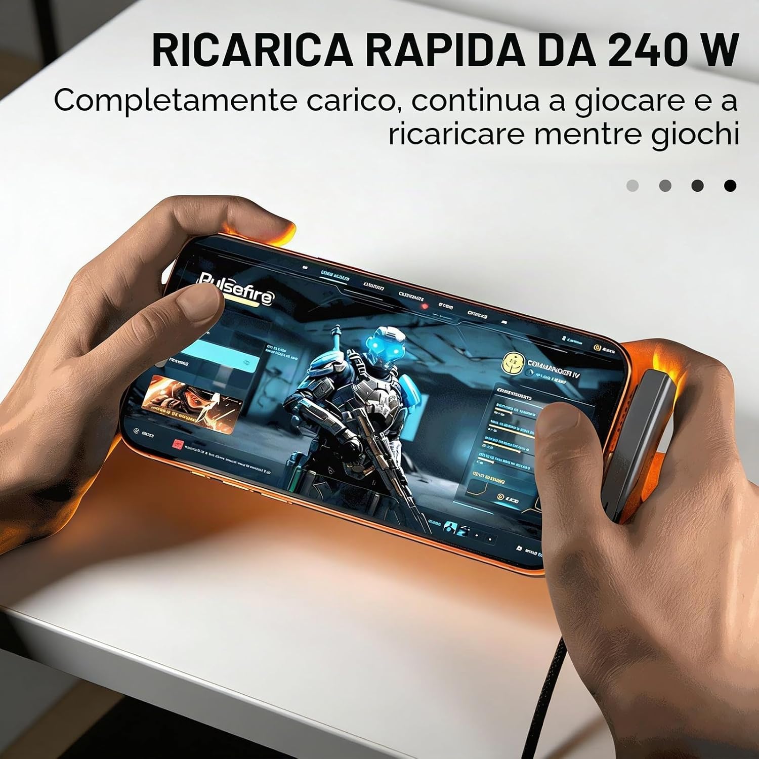 Detalle de Caricatore invisibile 3 in 1 per telefono Nplaseta: 240 W di potenza, 2 m e stand integrato