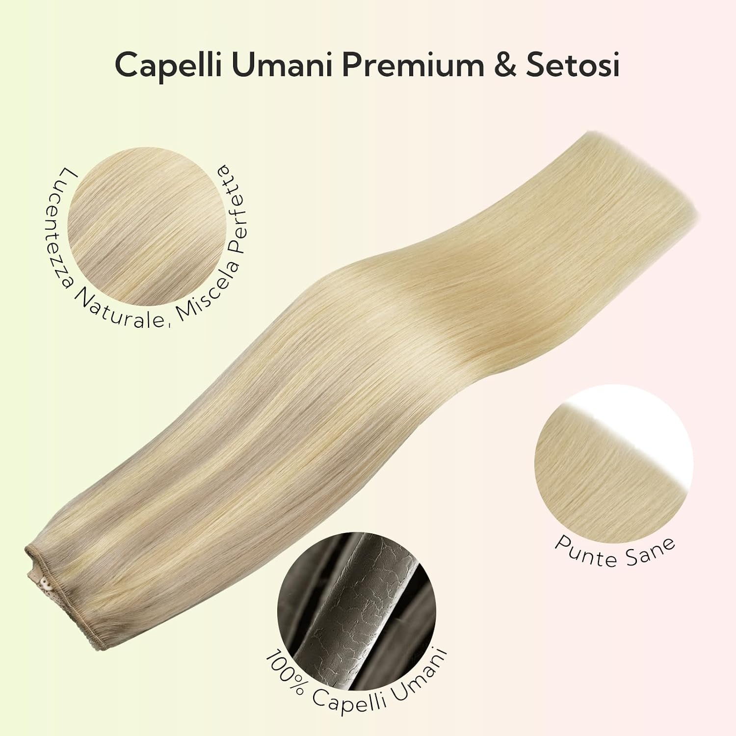 Thumbnail 6 de hotbanana Extension Capelli Veri con Filo Invisibile, 35 cm — Capelli Umani Remy Lisci