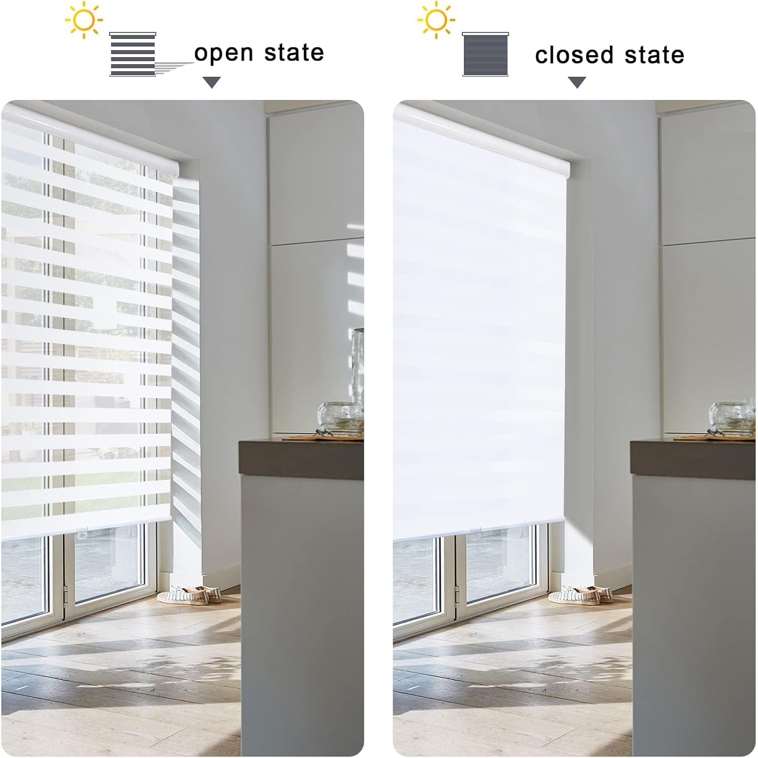 Detalle 2 de AOSKY Zebra Roller Shade, 50" W x 72" H