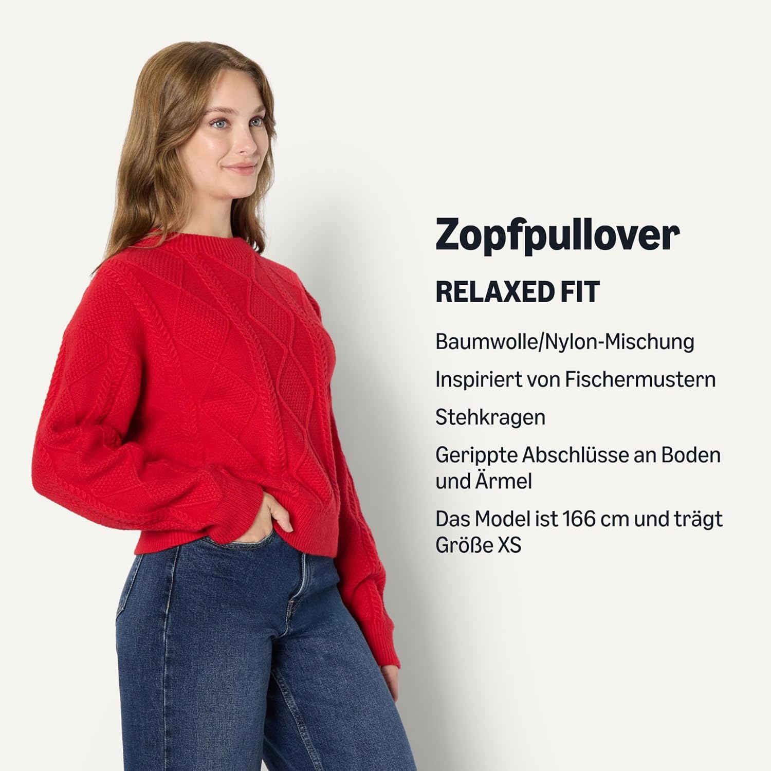 Thumbnail 3 de Amazon Essentials Damen Relaxed-Fit Pullover mit Rundhalsausschnitt und Zopfmuster