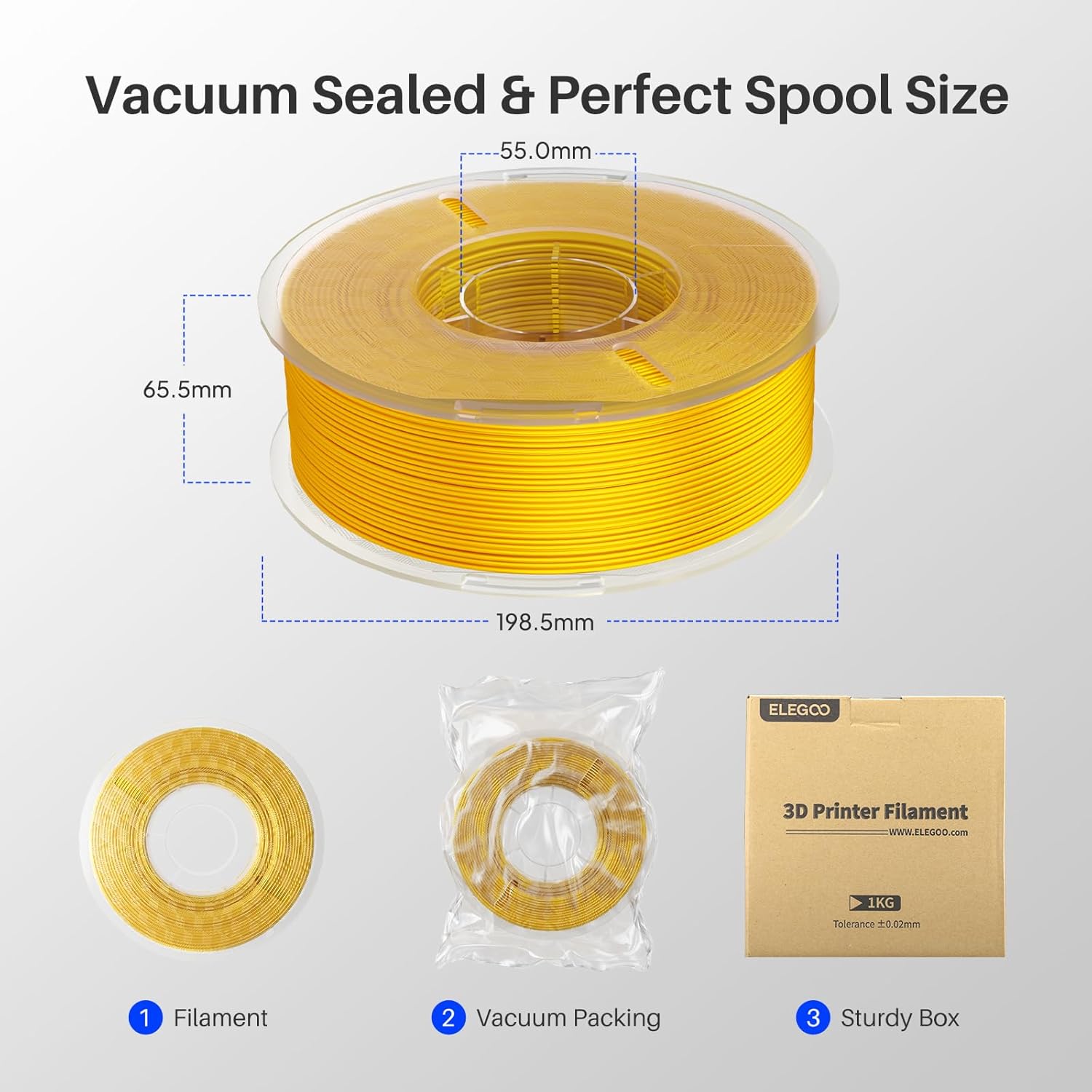 Thumbnail 6 de ELEGOO Silk PLA Filament 1.75mm Triple Colours – Blue Green Orange, 1kg
