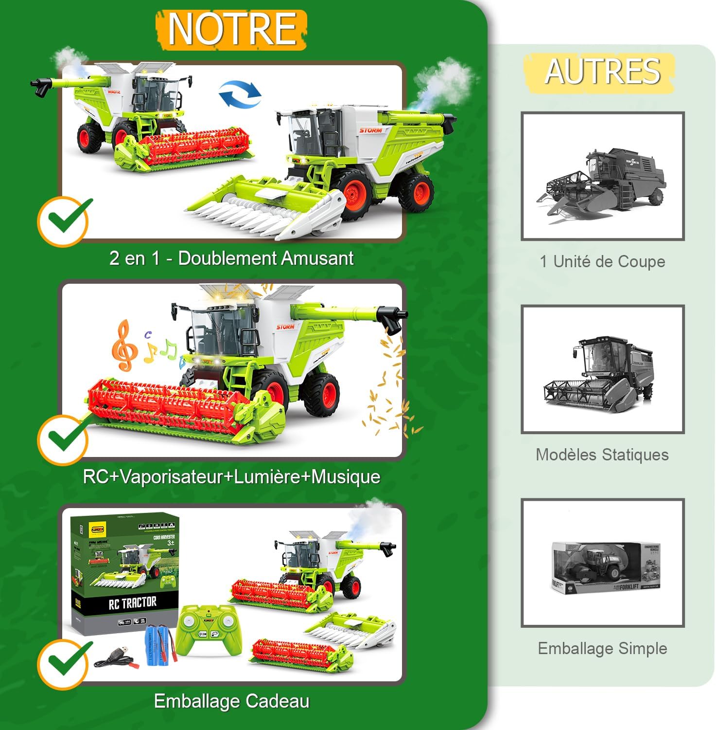 Thumbnail 6 de PENGBU RC Moissonneuse-batteuse 3‑12 ans 🚜