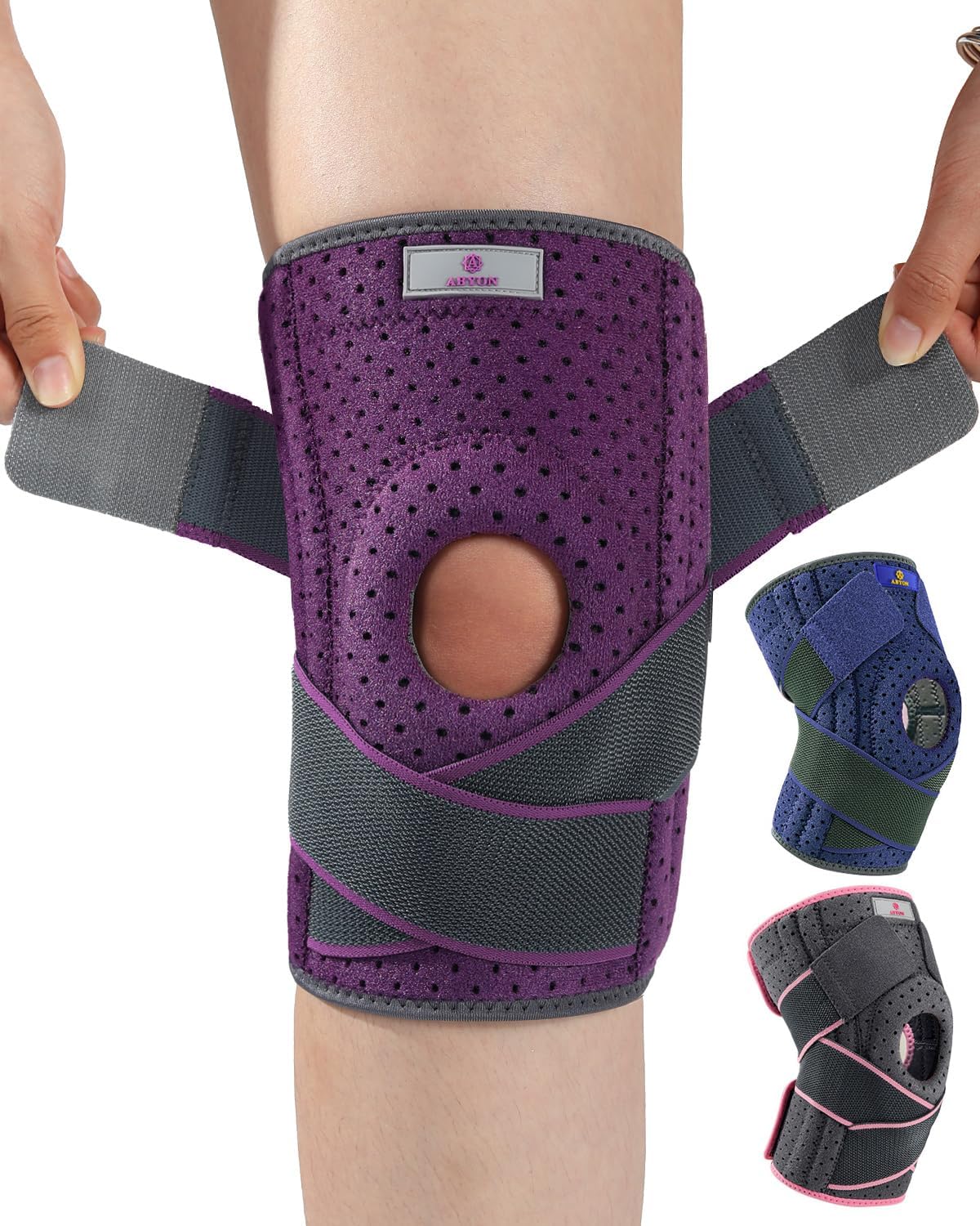 Detalle de ABYON Plus Size Knee Brace with Side Stabilizers and Crossed Compression Straps