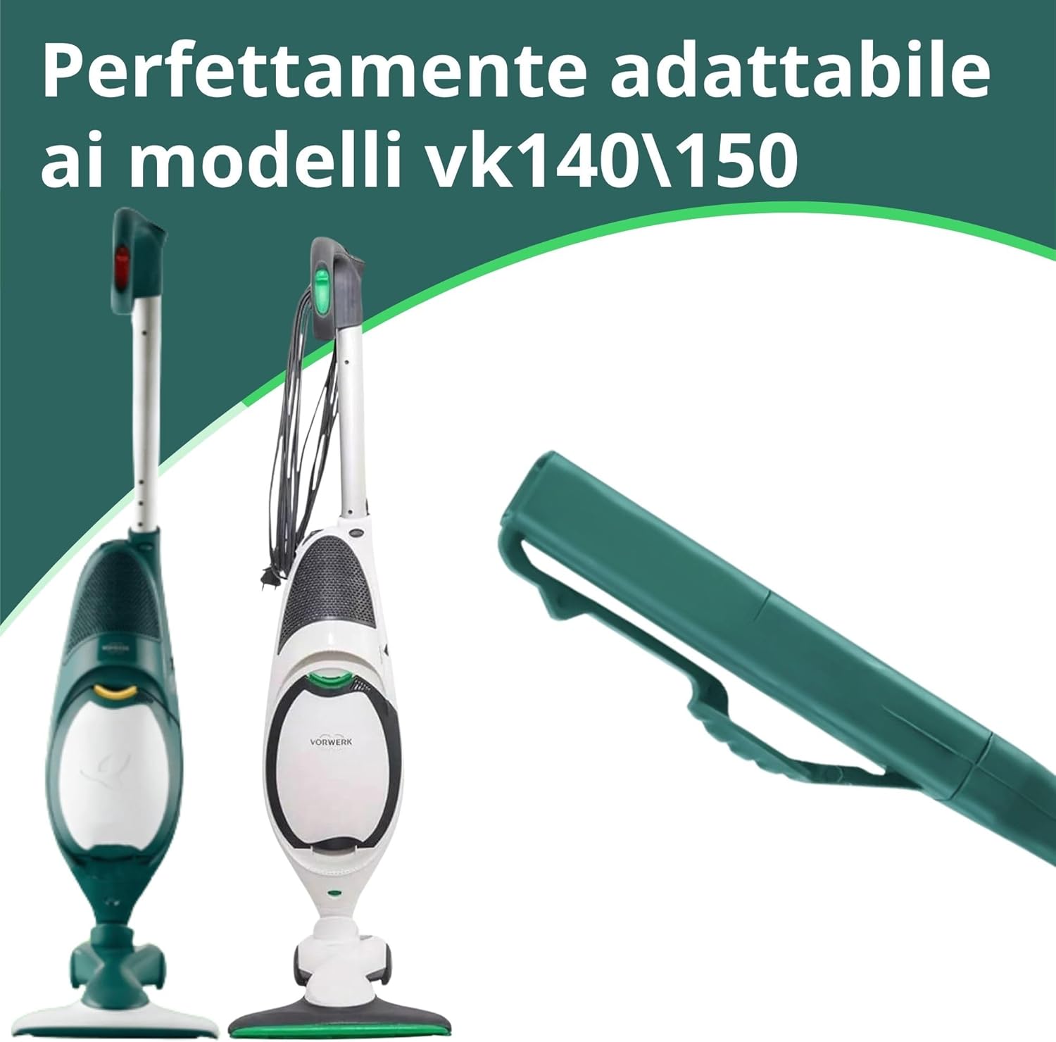 Detalle de NAMAI Cavo Folletto VK140 / VK150, 10 metri, Verde – Compatibilità VK140/VK150, resistente e facile da sostituire