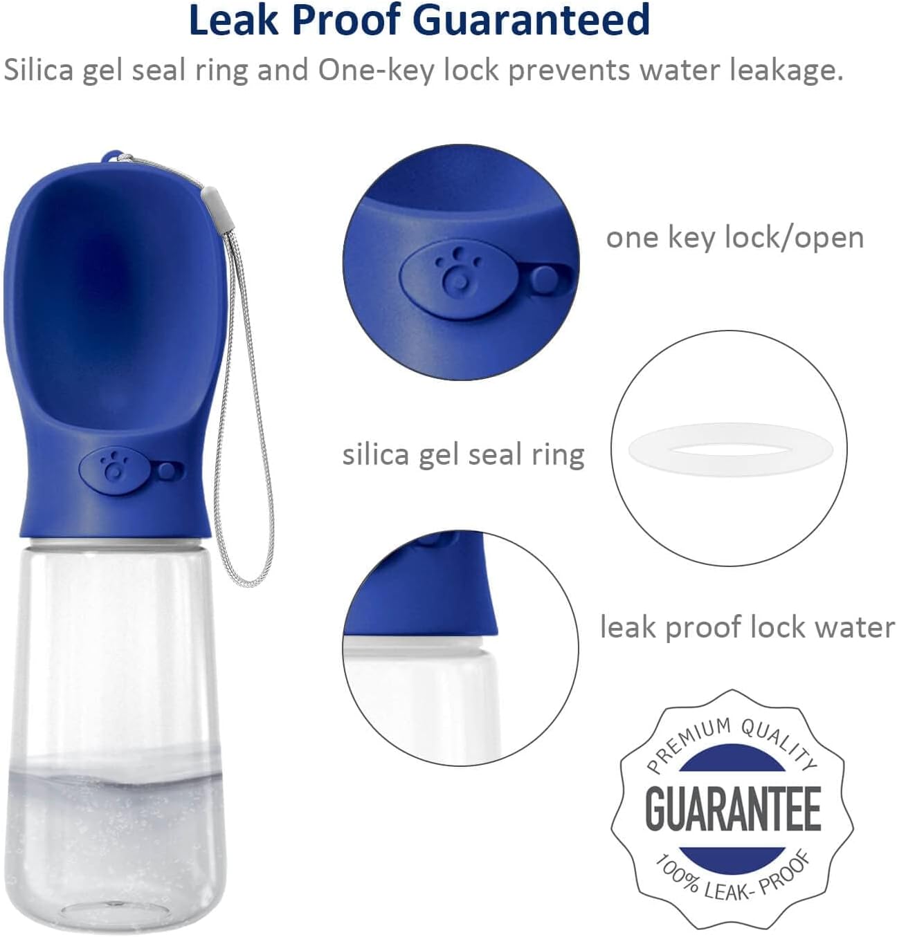 Detalle 2 de WePet Tragbare Hunde-Wasserflasche 550 ml