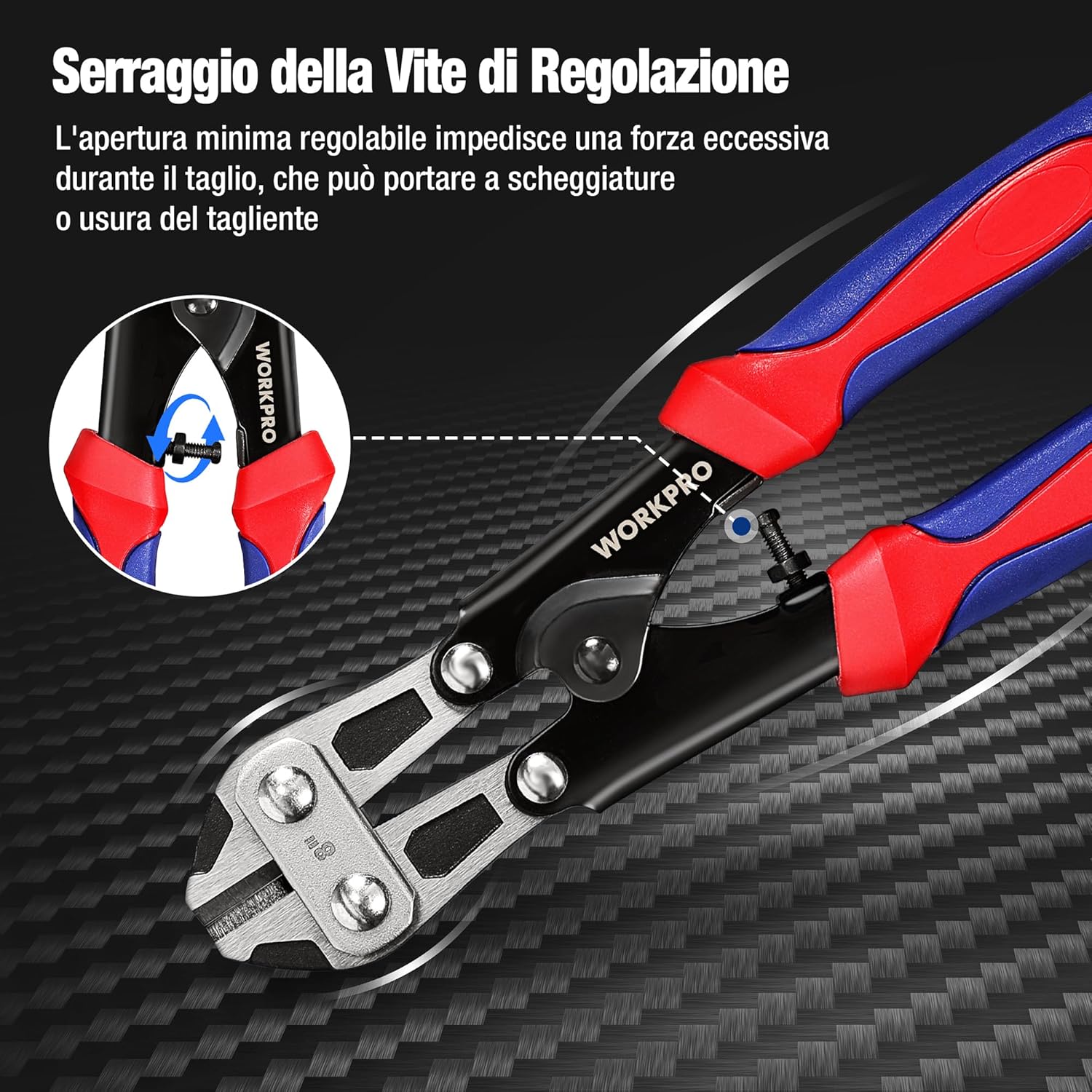 Thumbnail 1 de WORKPRO Mini tagliabulloni da 210 mm in Cr-V: tagliacavi a molla con impugnatura morbida antiscivolo