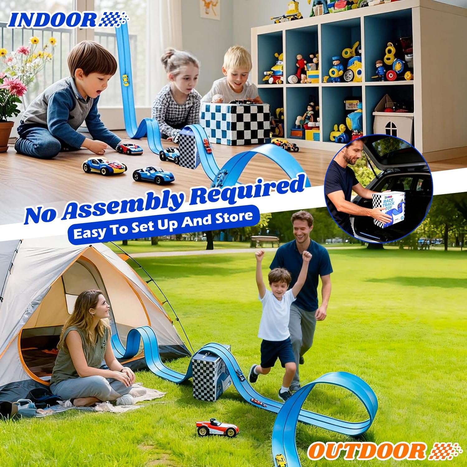 Thumbnail 1 de 15 Ft Flexible Race Track for 1/64 Cars
