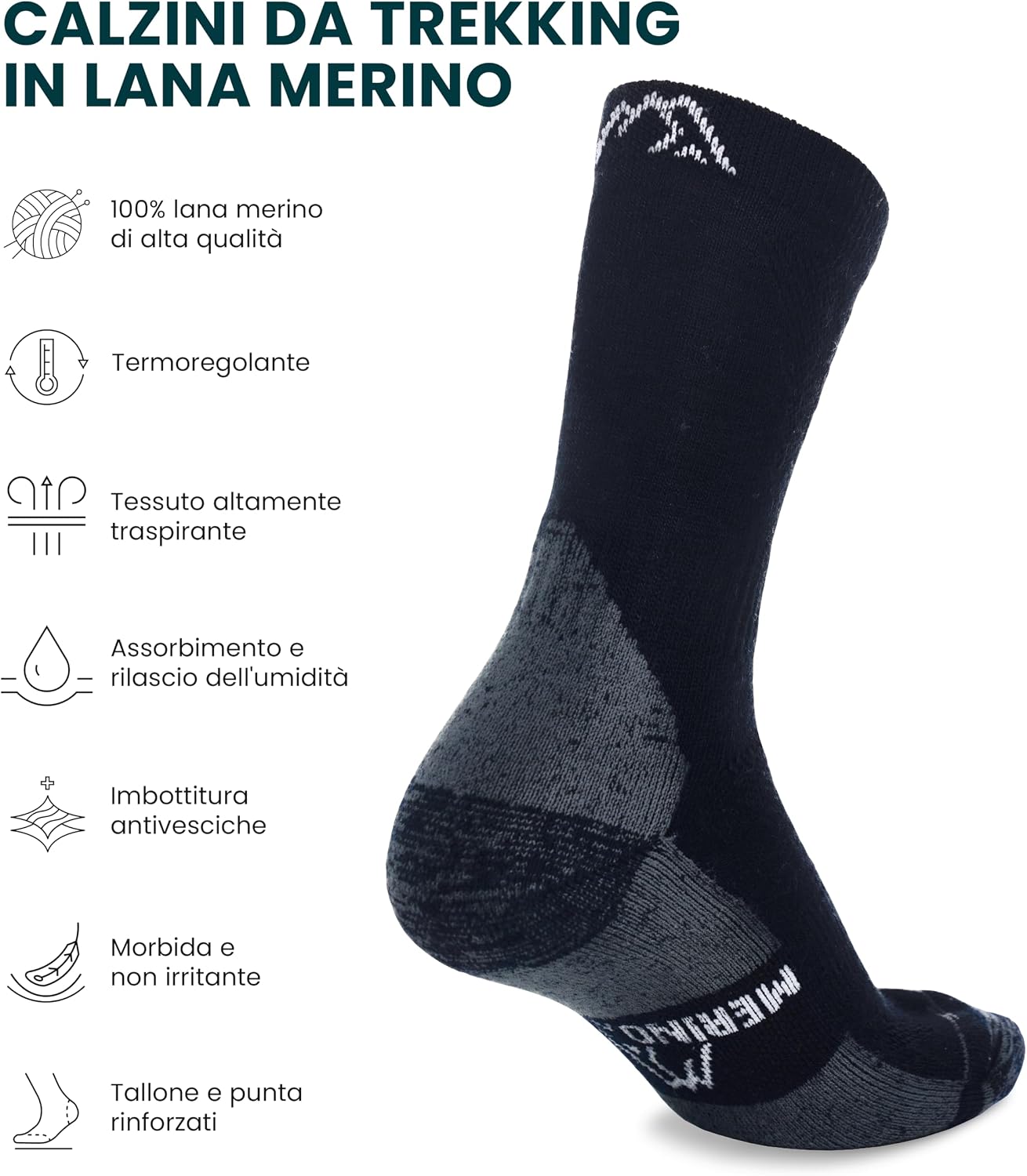 Detalle 2 de Merino.tech Calze Lana Merino 85%