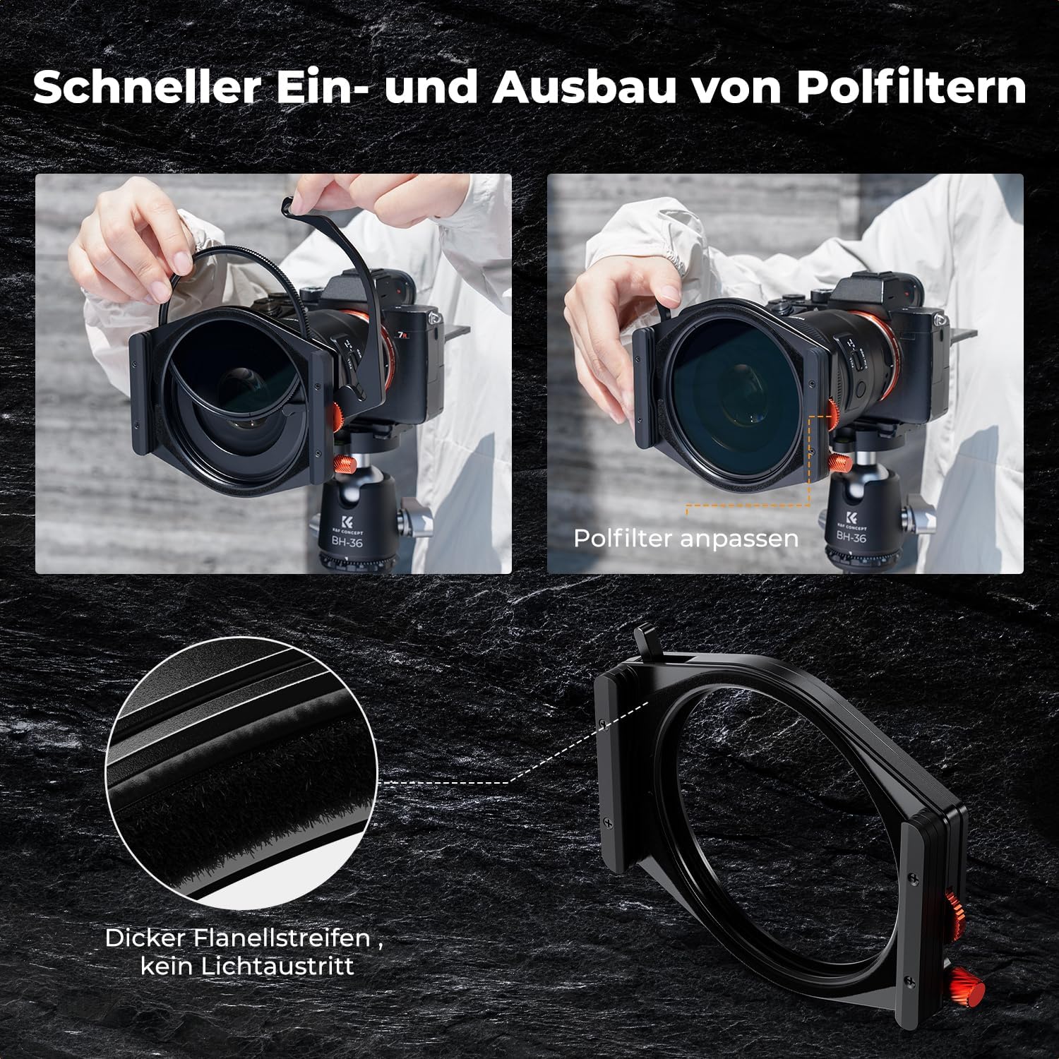 Thumbnail 2 de K&F Concept Nano X-PRO Rechteckfilter-Set 100 mm x 100 mm – ND1000, GND8, CPL