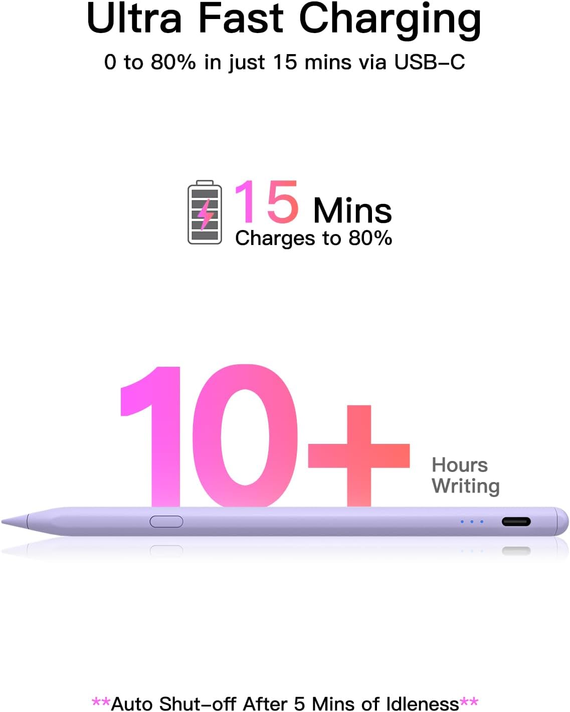 Thumbnail 4 de Pencil for iPad (2018-2026): USB-C Fast Charging Stylus with Tilt Sensitivity