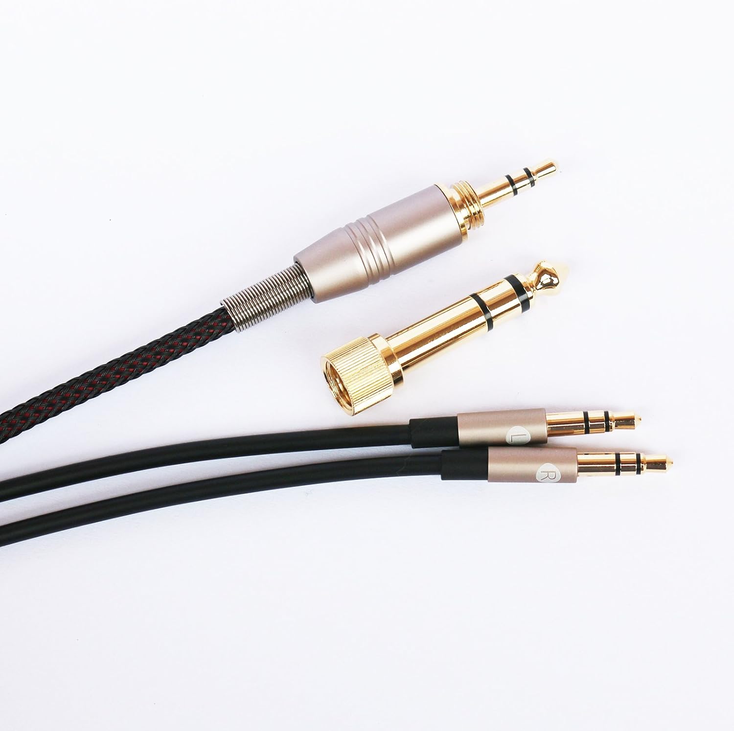Detalle 1 de NEW NEOMUSICIA T1PB4XXSJ-300-FBA ヘッドホン交換ケーブル 3m・編組・6.35mmアダプター付き