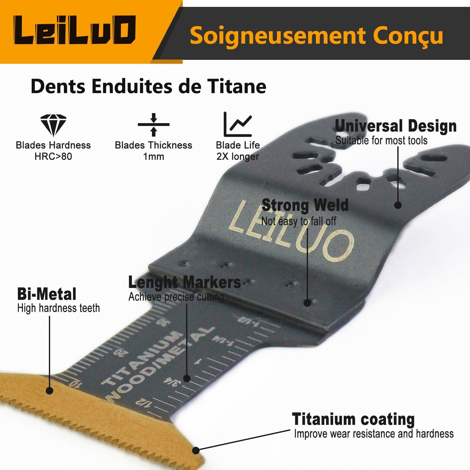 Detalle de LEILUO Titan Multitool Sägeblätter 15 Stück