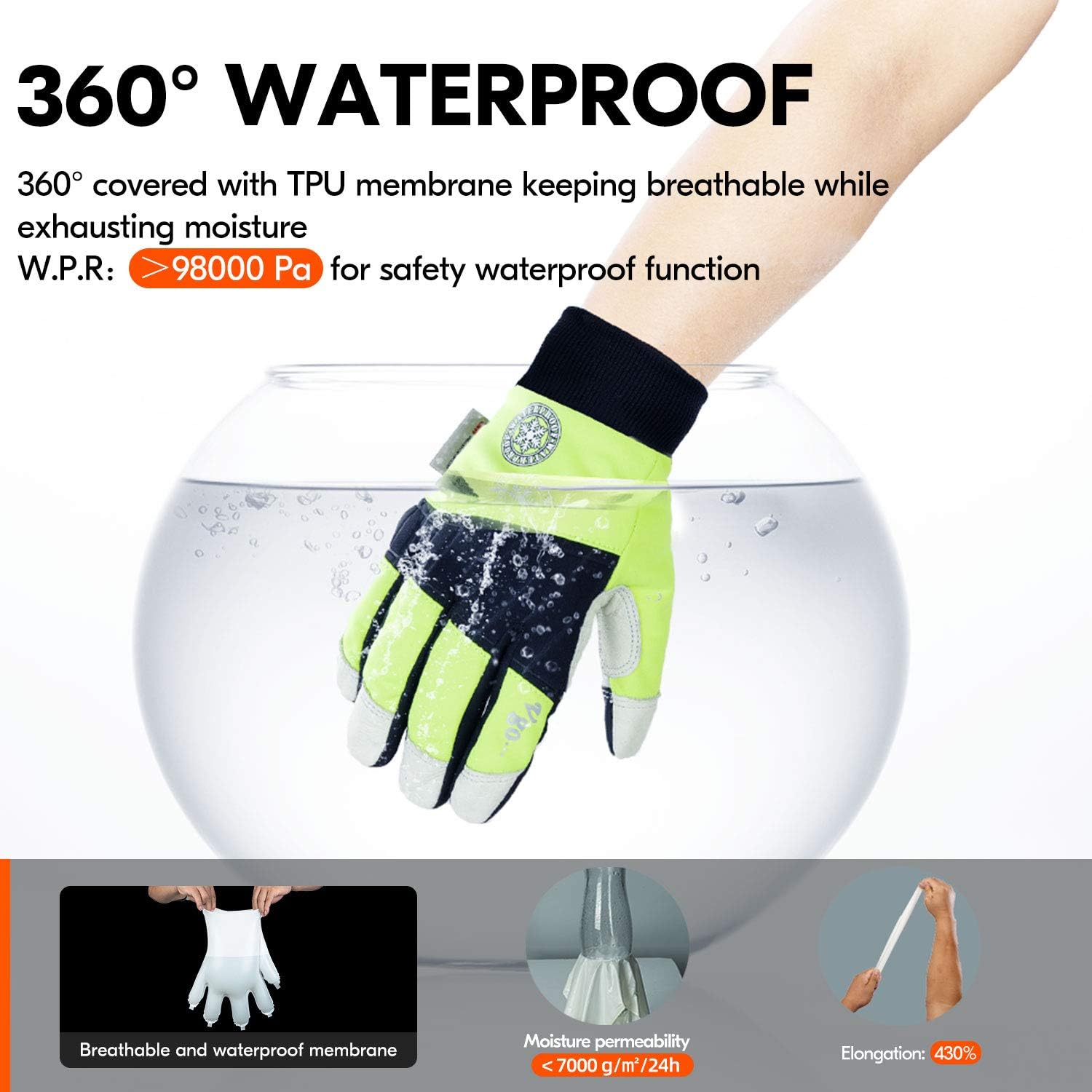 Thumbnail 4 de Vgo Winter Work Gloves for Freezer & Warehouse 🧤