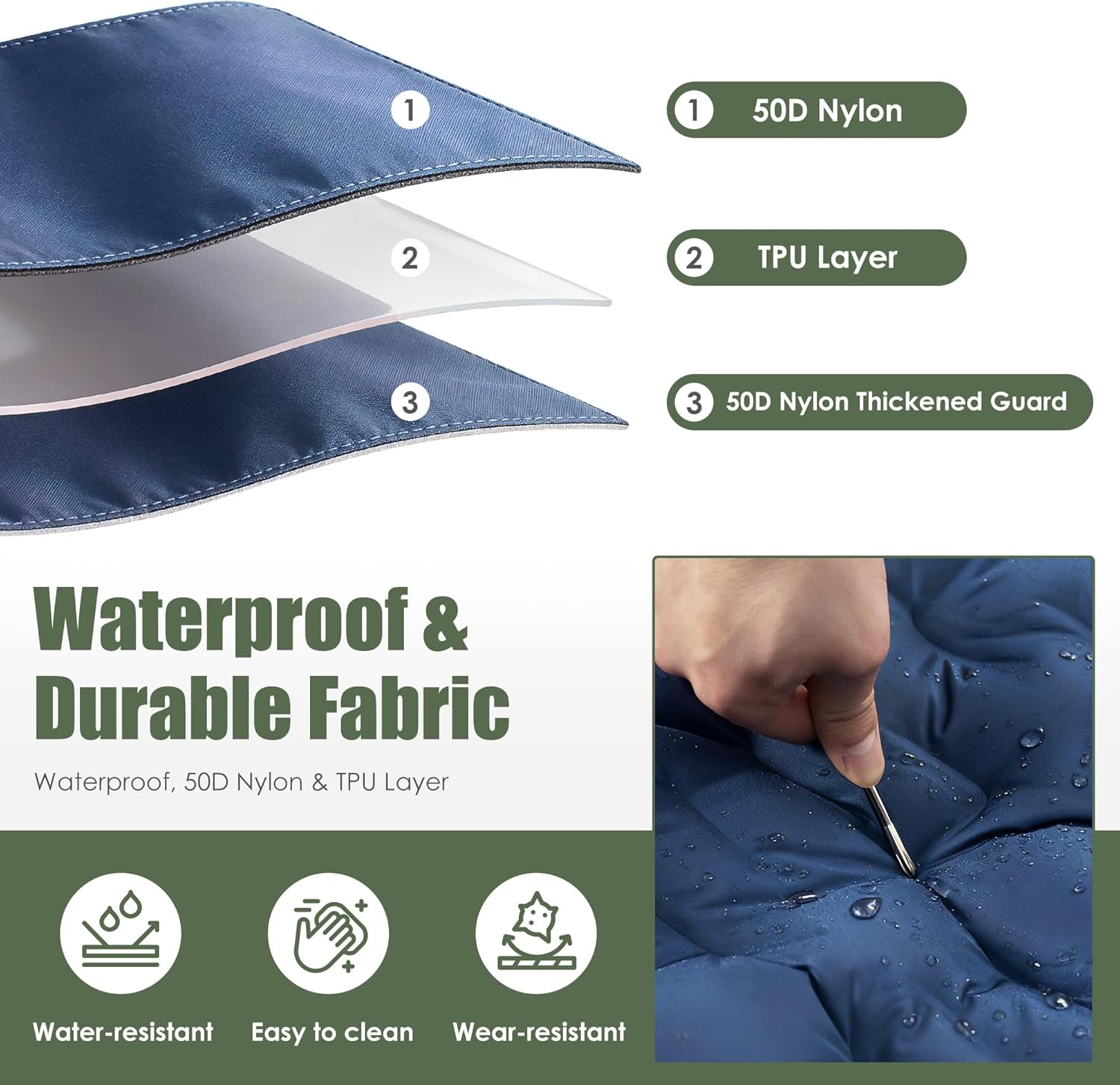 Thumbnail 1 de ROPODA Double Inflatable Camping Mattress: Ultralight 2-Person Sleeping Pad with Built-in Pillow