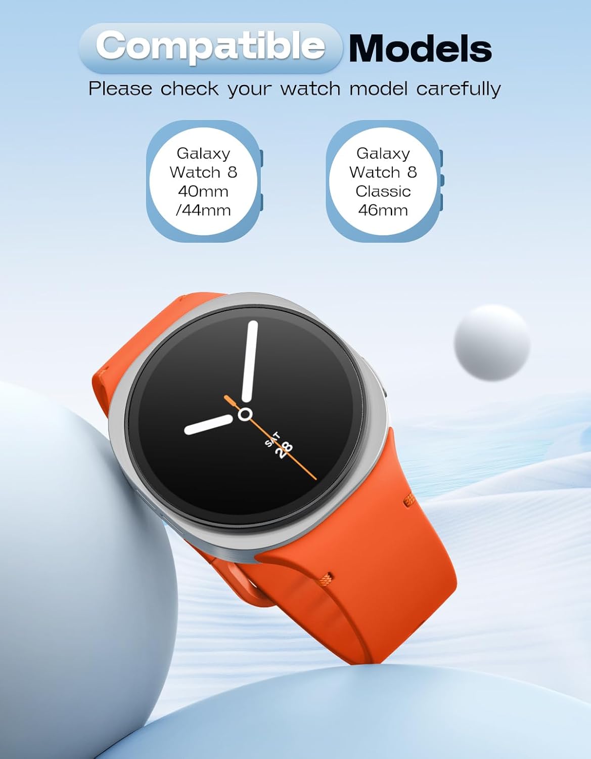 Thumbnail 1 de MoKo Sport Strap for Samsung Galaxy Watch 8 & Watch 8 Classic (40mm/44mm/46mm) — soft silicone replacement band