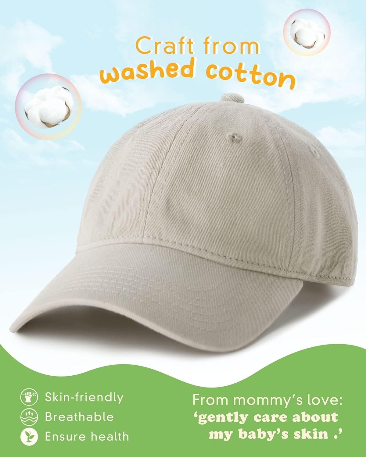 Thumbnail 1 de FURTALK Kinder Basecap mit UV-Schutz, verstellbar – Baumwolle, Retro-Look (3 Größen)