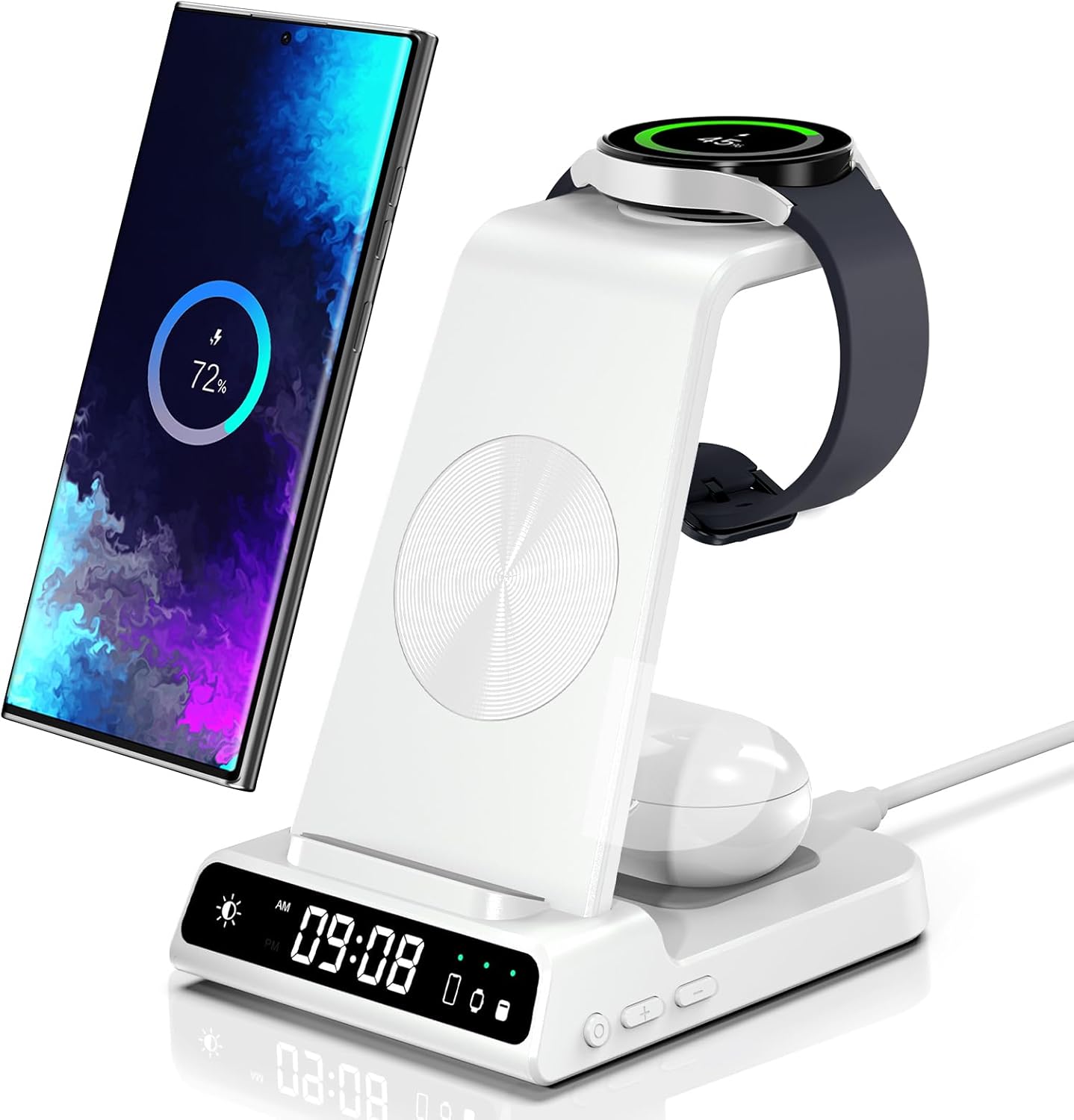 Detalle de Caricatore Wireless 3 in 1 per Samsung S25 Ultra