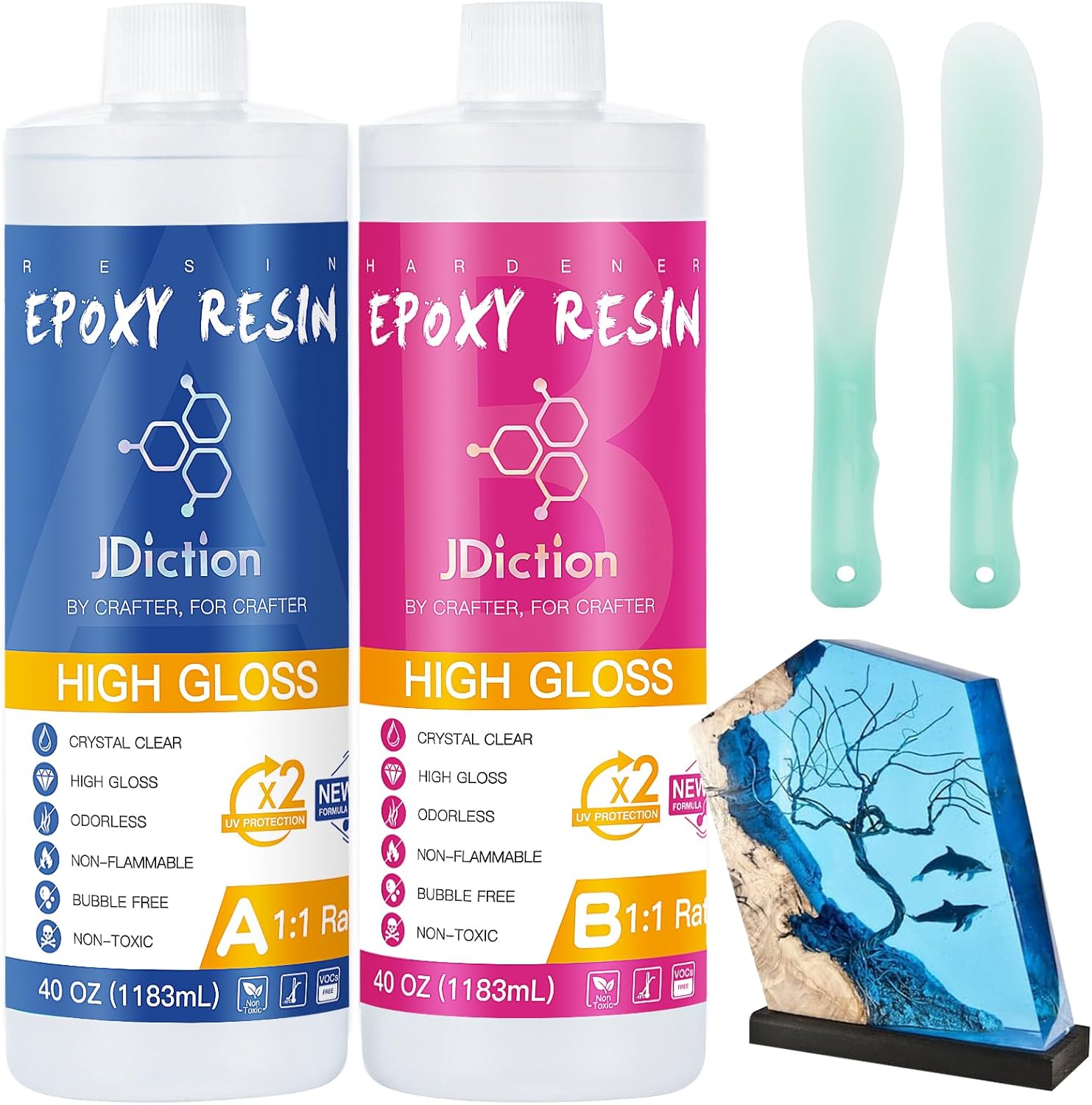 Thumbnail 6 de JDiction Epoxy Resin 948ml/32oz UV Resistant Crystal Clear Kit (2x bottles)