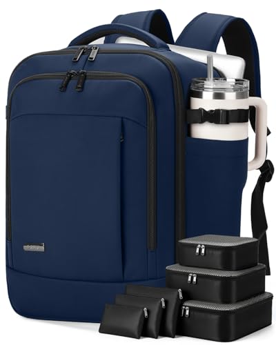 Detalle de Lekespring Mochila 40x30x20 (24L) con Compartimento Húmedo y 6 Bolsas Organizadoras – Azul Marino