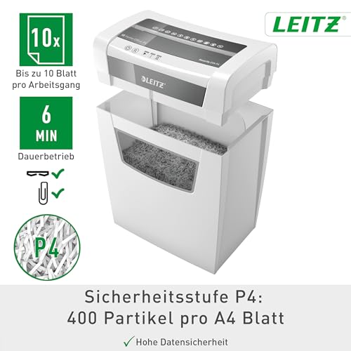 Detalle 2 de Leitz IQ Aktenvernichter 12–10 Blatt (80 g/m²) – leise, zuverlässig und TÜV SÜD/GS geprüft