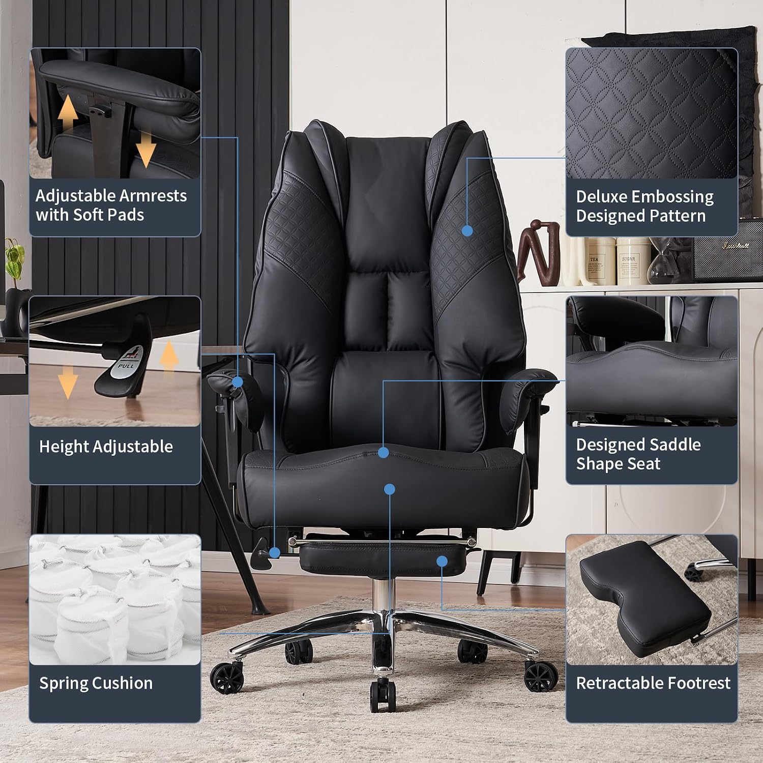 Detalle 2 de EXCEBET Ergonomic High‑Back Office Chair 400 lbs