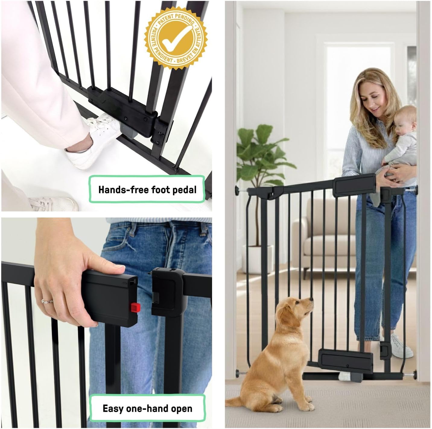 Thumbnail 1 de Ingenuity Hands-Free Baby Gate with Foot Pedal and One-Hand Open, 73–80cm Wide