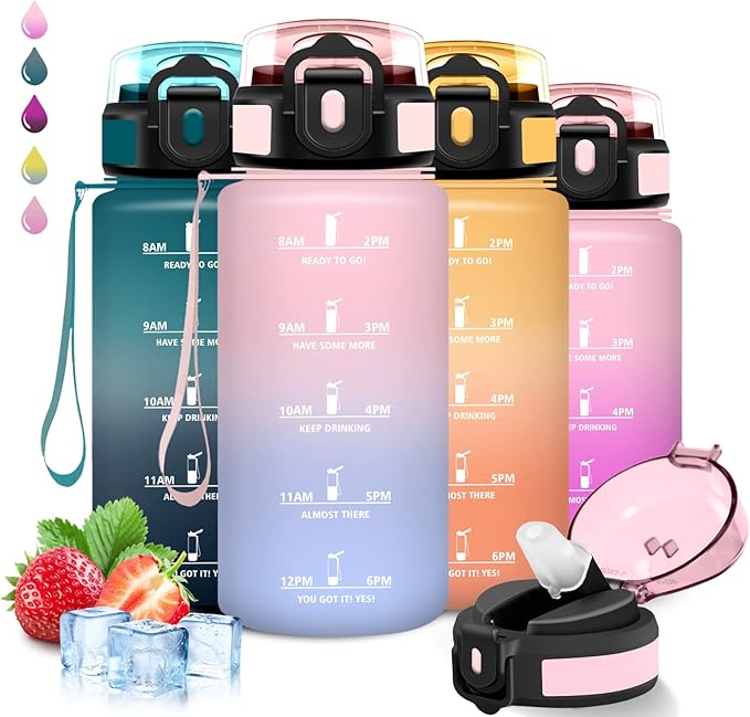 Detalle de Botella infantil 500ml 💧 A prueba de fugas con pajita