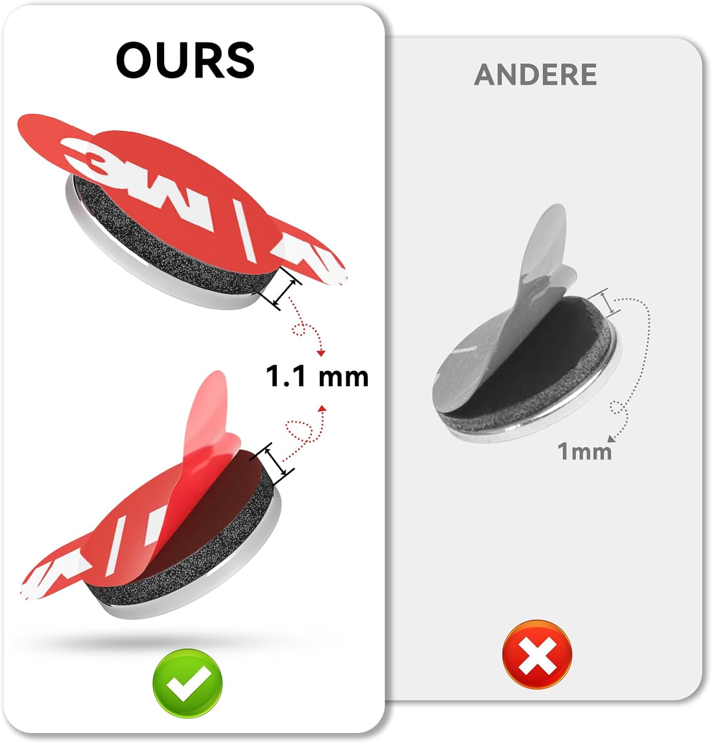 Thumbnail 2 de Elektronische Parkscheibe Klebepads für Needit Park Lite & Co. – 12 Magnet-Ersatz-Klebepads