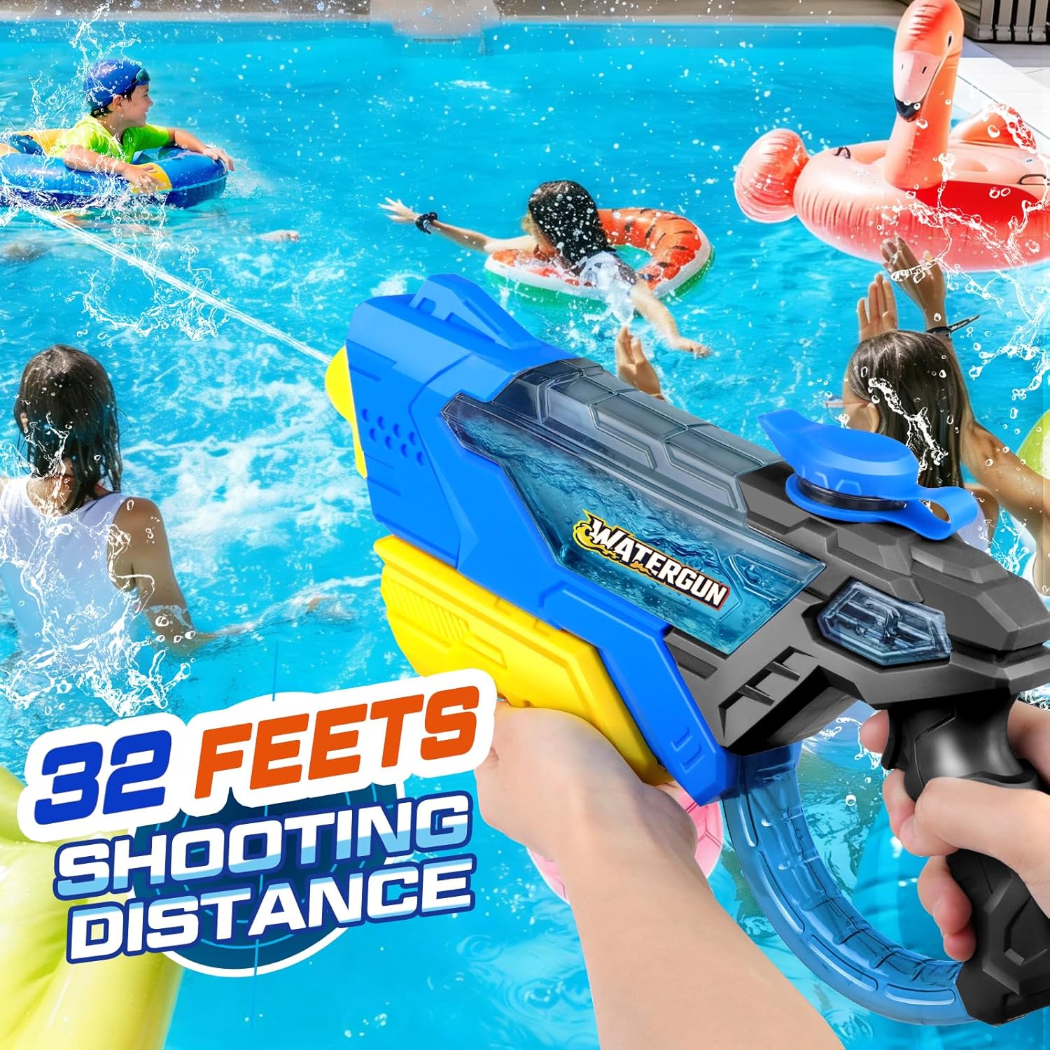 Thumbnail 2 de Doviden Wasserpistole für Erwachsene, 600 ml, Reichweite bis zu 10 Meter – 4er-Set