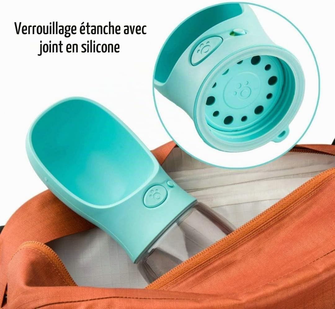 Detalle 2 de COTOP draagbare drinkfles voor huisdieren, 350 ml, blauw, met karabijnhaak
