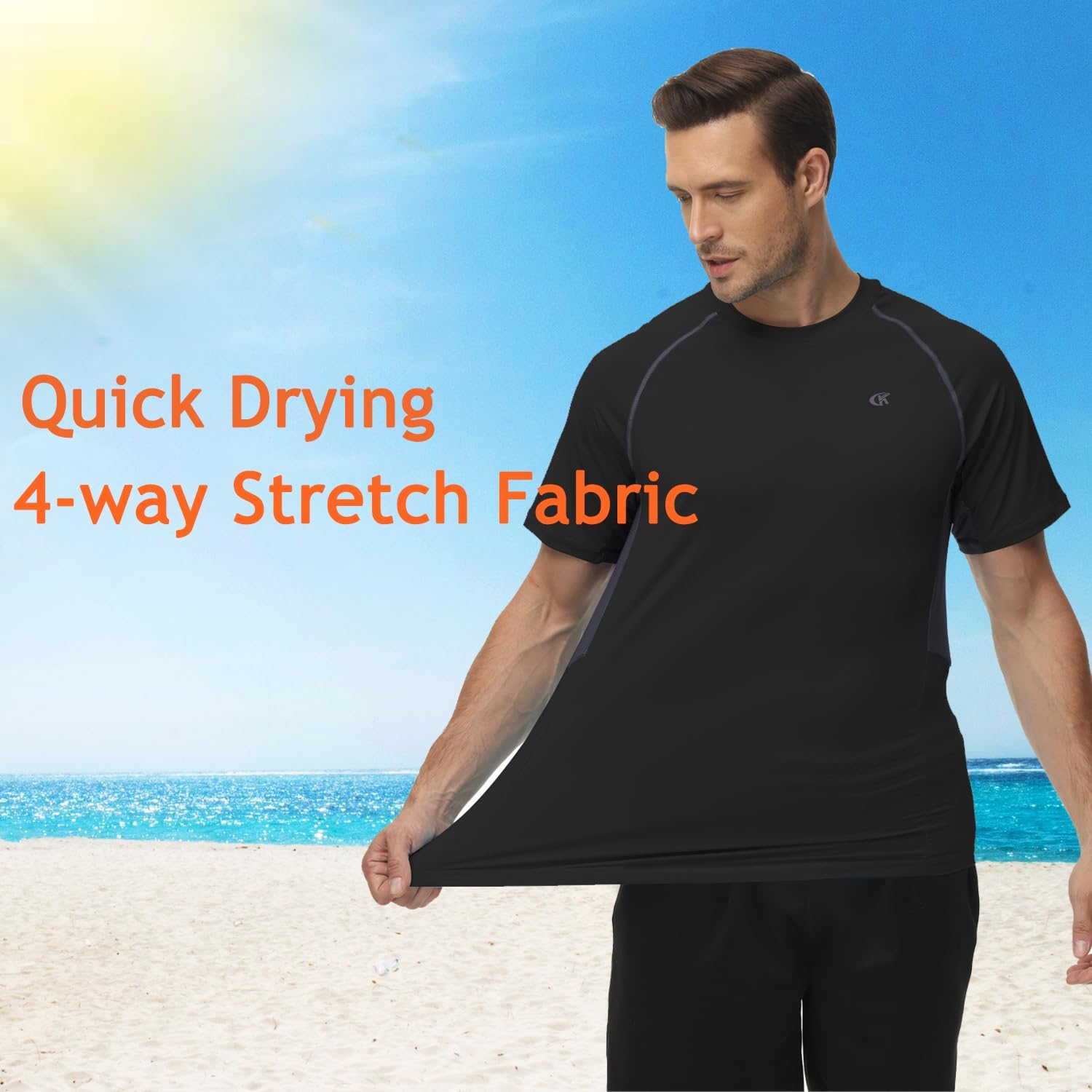 Thumbnail 4 de Huayuzh Herren UV-Shirt Rashguard (Schnelltrocknend, 4-Wege-Stretch) für Schwimmen, Surfen & Outdoor