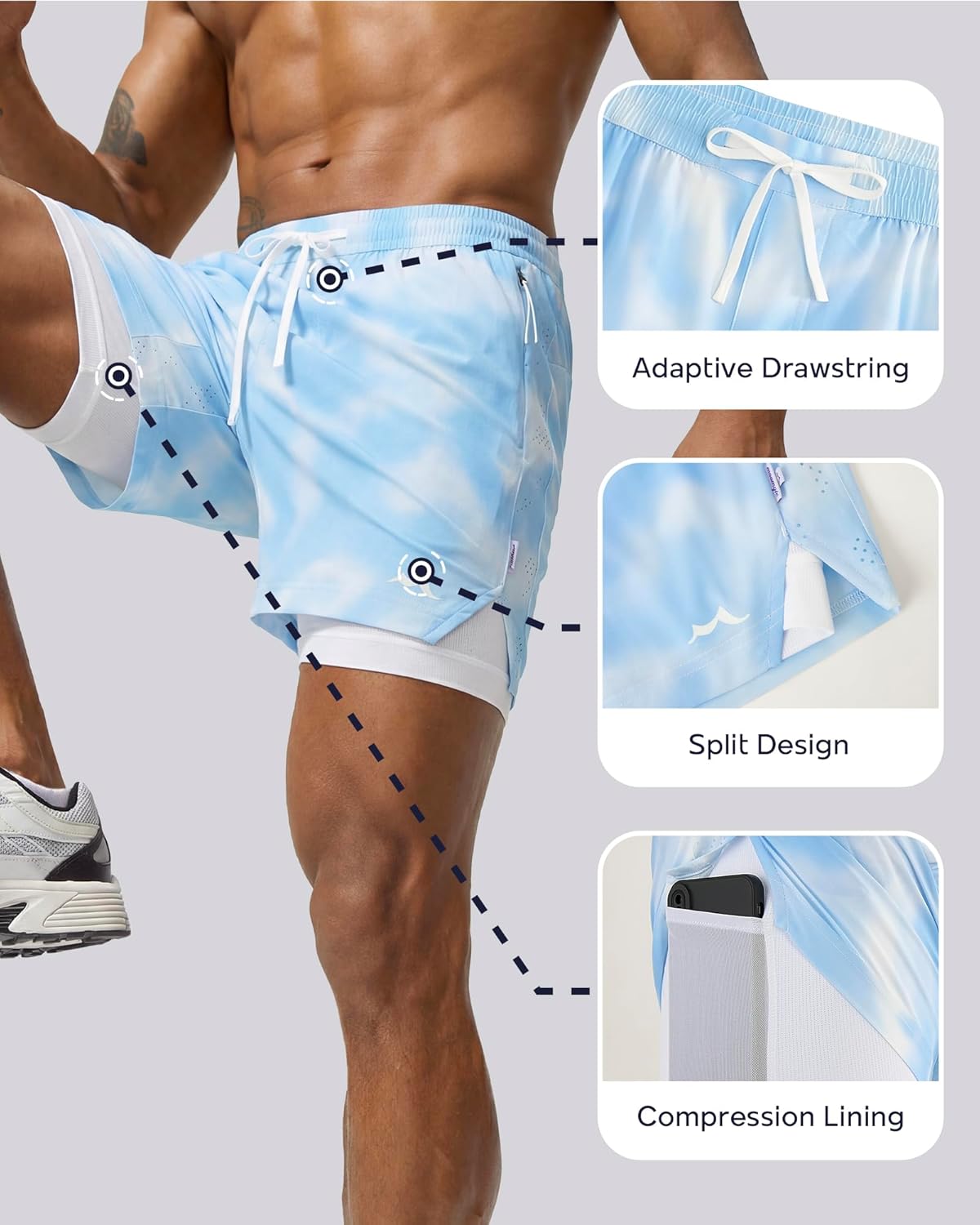 Thumbnail 4 de maamgic Men's Athletic Running Shorts with Liner (5" / 7")