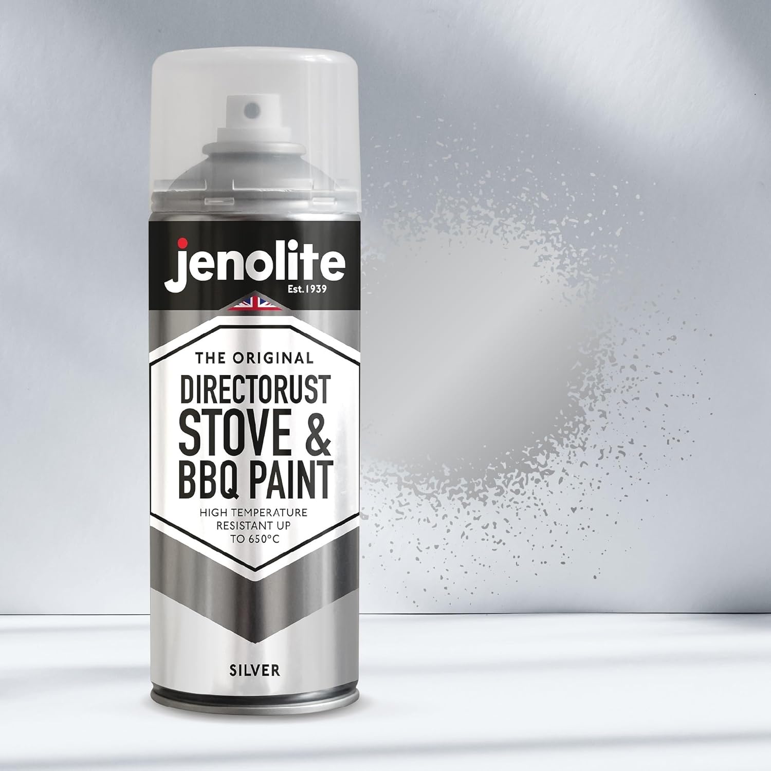Detalle de JENOLITE Directorust Vernice spray per barbecue e stufa - Argento, resistente fino a 650°C (400ml)