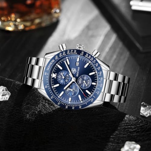 Thumbnail 6 de BENYAR Montre Homme Chronographe Étanche Lumineuse – Grand Cadran 45 mm, Bracelet Acier Inoxydable