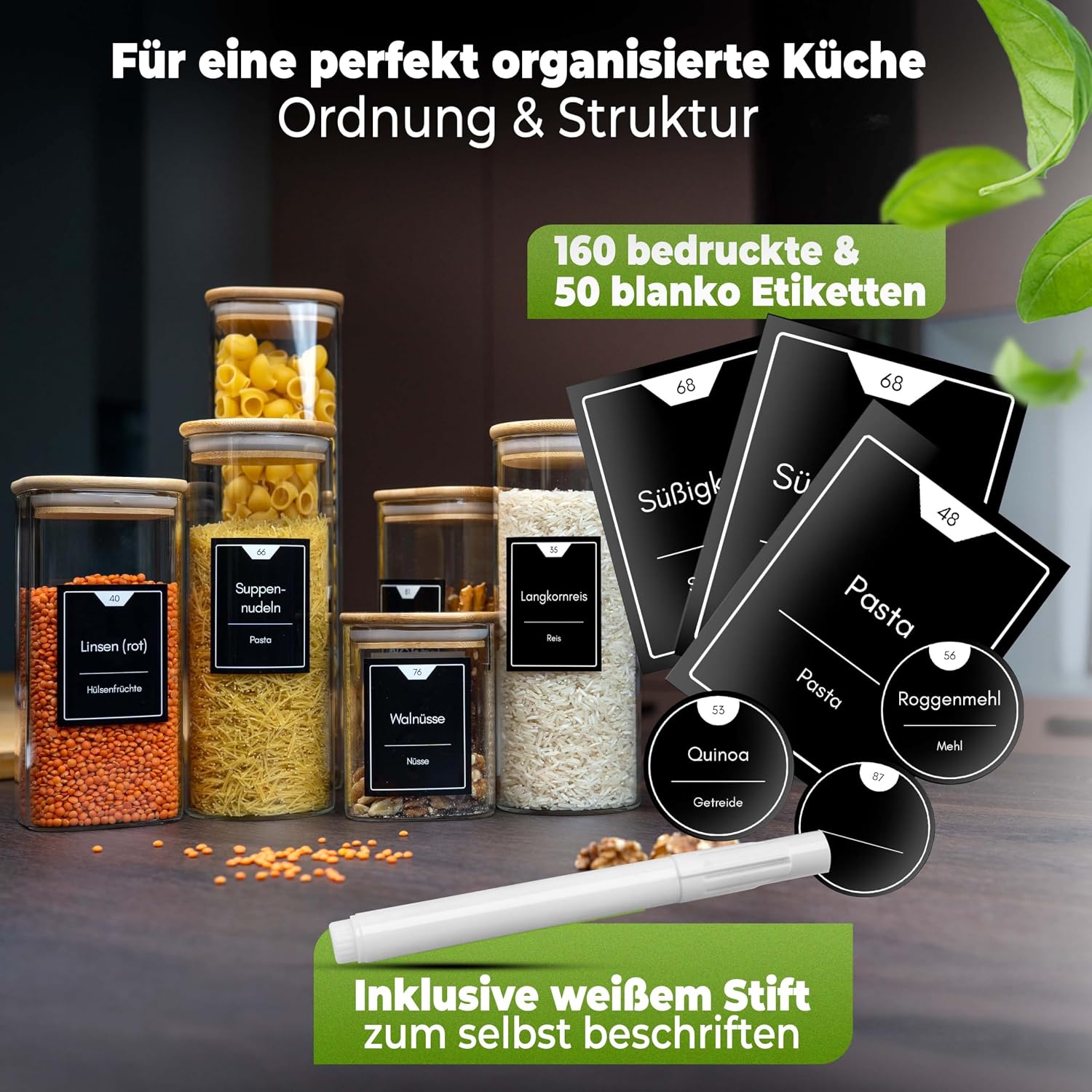 Detalle de CLIDOR Vorratsetiketten 210 Stück