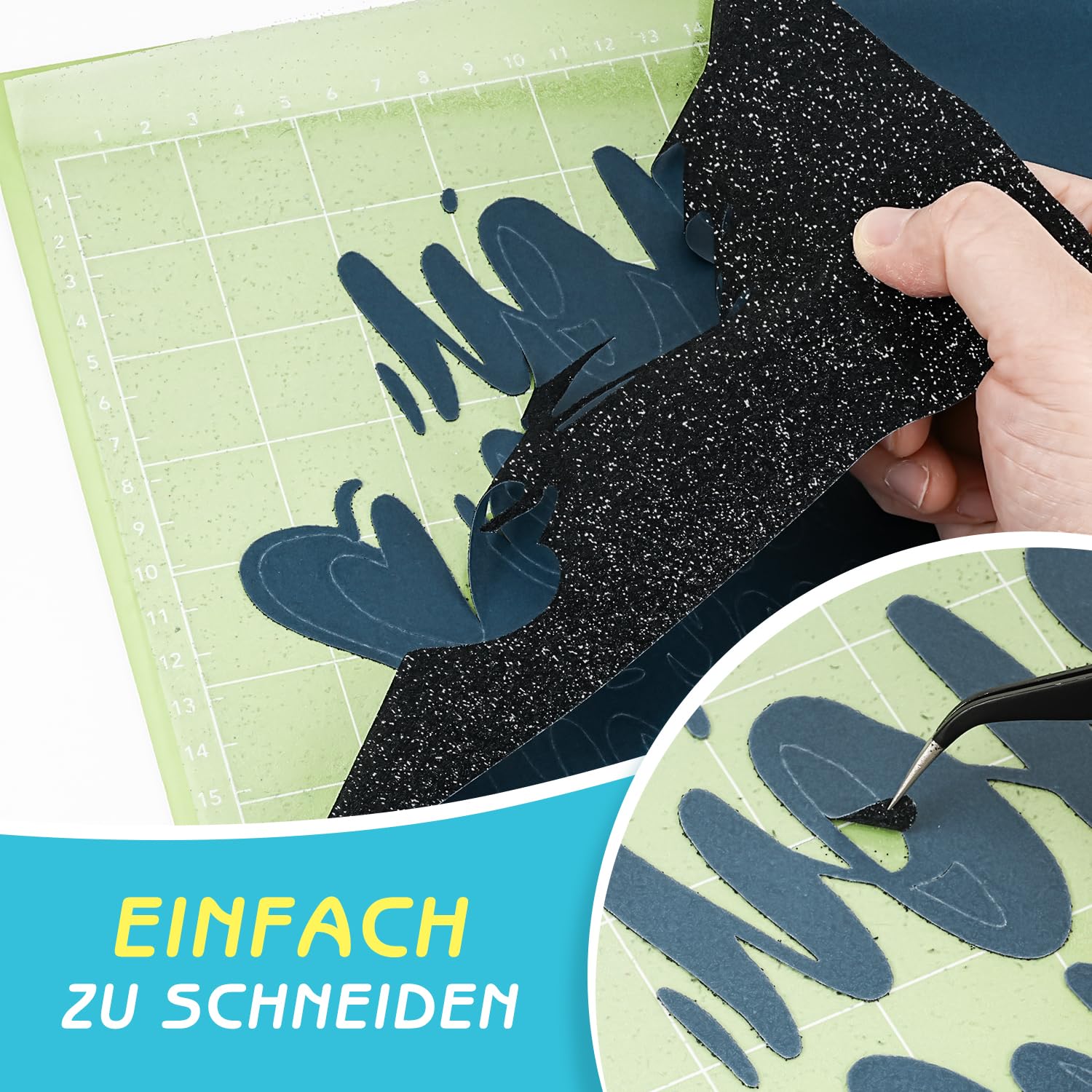 Thumbnail 2 de NANAPLUMS Plotterfolie Textil (Flexfolie) – 1 Rolle Weiß & 1 Rolle Schwarz Bügelfolie zum Aufbügeln
