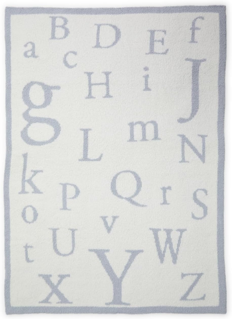 Detalle 2 de Barefoot Dreams CozyChic ABC Blanket, Ocean/Cream